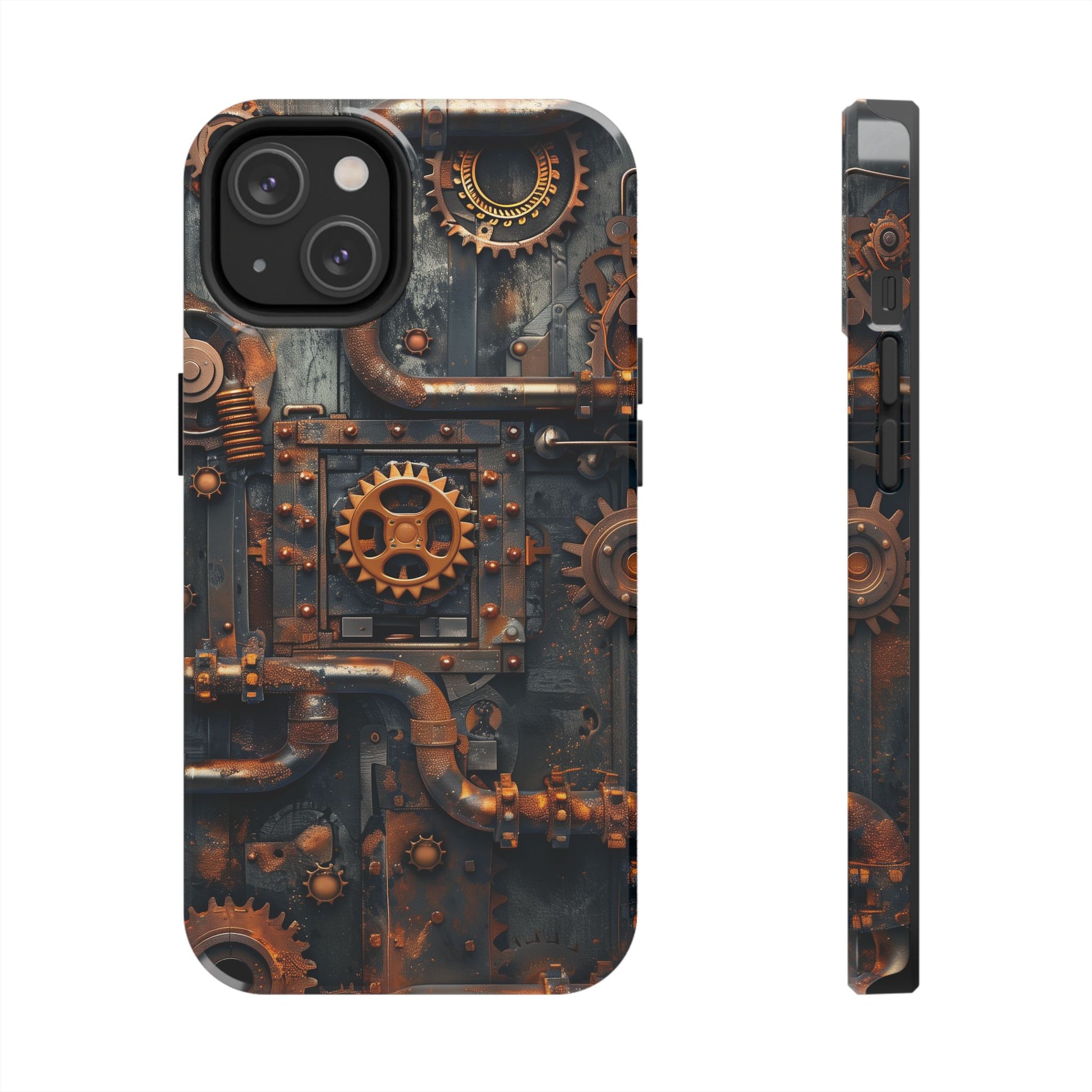 Steampunk Phone Case - Industrial Style Cover with Pipes and Cogs - Unique Steampunk Accessory for Your Phone