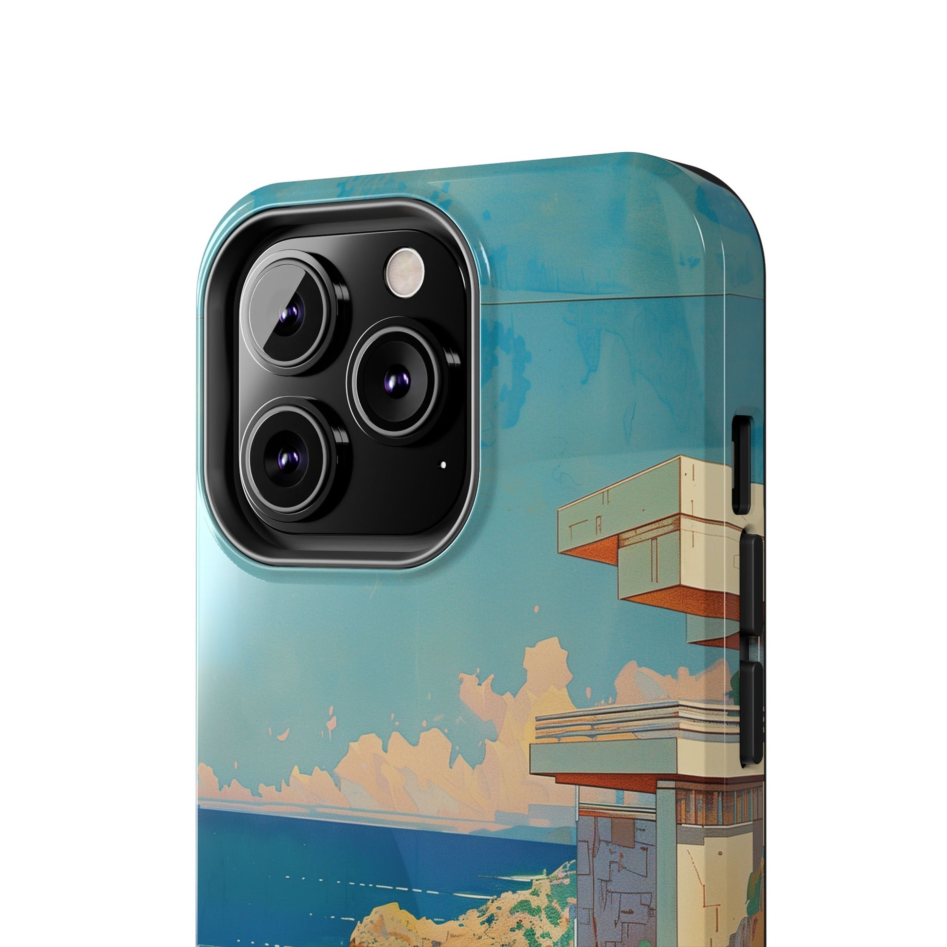Retro Beach Scene Phone Case, Vintage Tropical Ocean iPhone Case, Summer Beach Phone Cover for iPhone, iphone 15 pro max