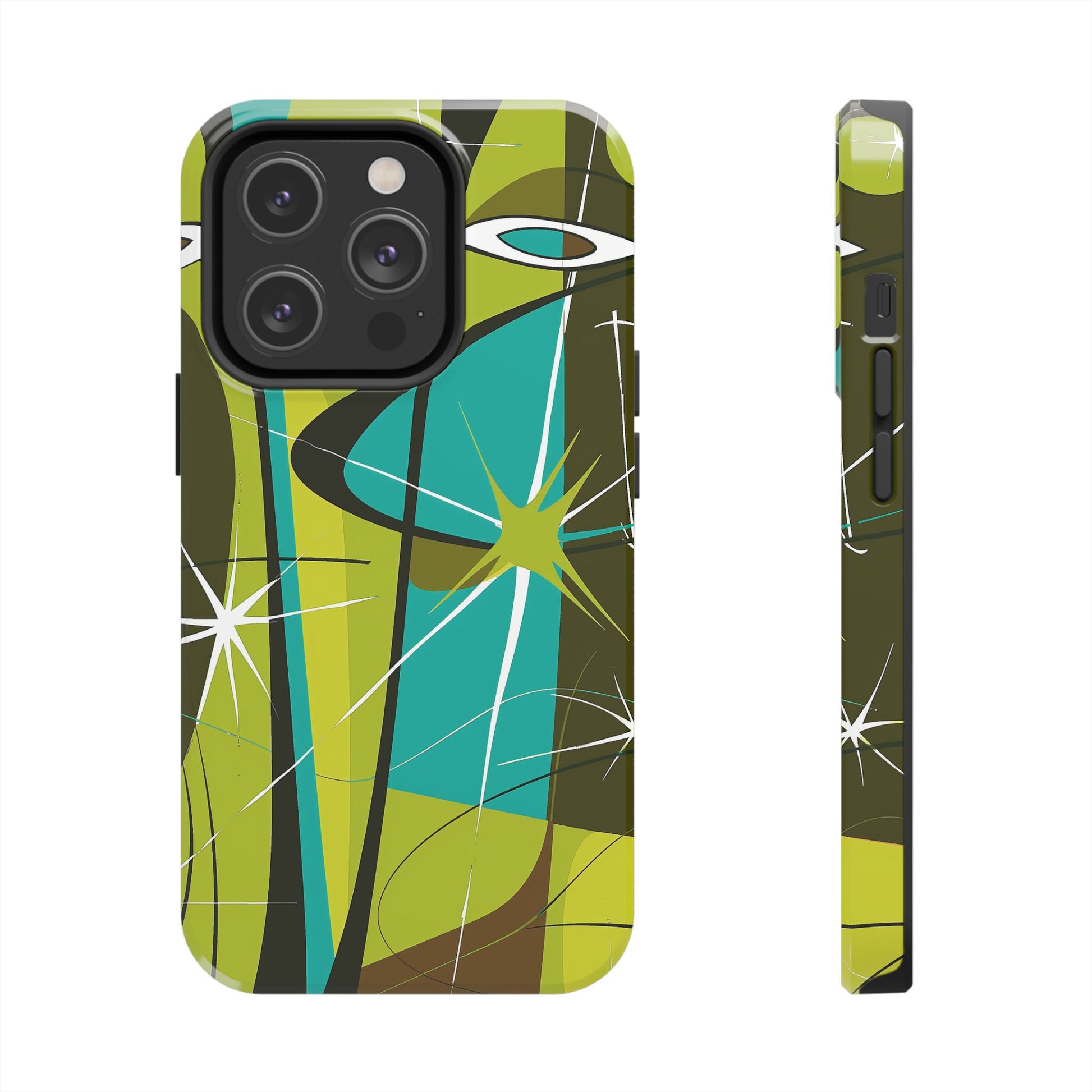 Mid Century Modern Star Design Phone Case, Earth Tone Colors, Retro Style Smartphone Cover, Vintage Phone Case, iPhone 14 Case, Apple iPhone
