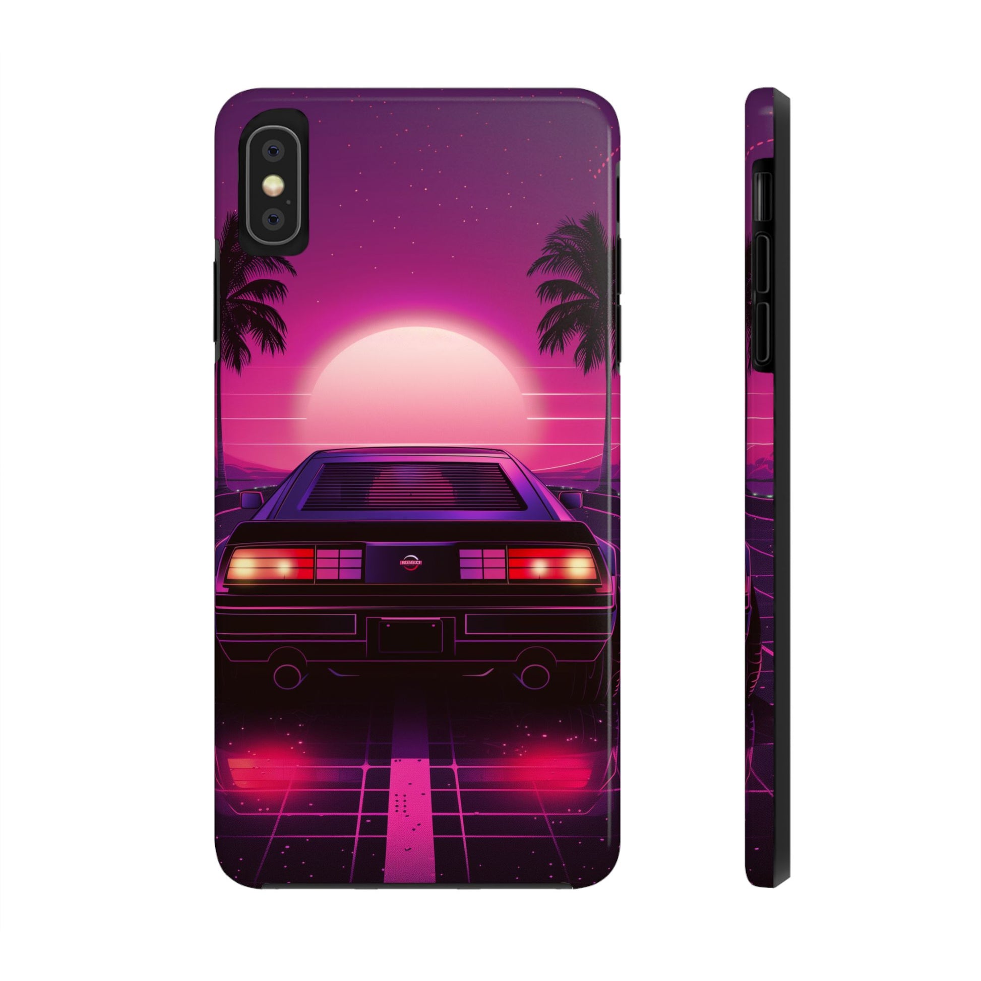 Durable 80s Retro Car Phone Case - Tough Vintage Design - Protective Mobile Cover - Fun Classic Car Accessory