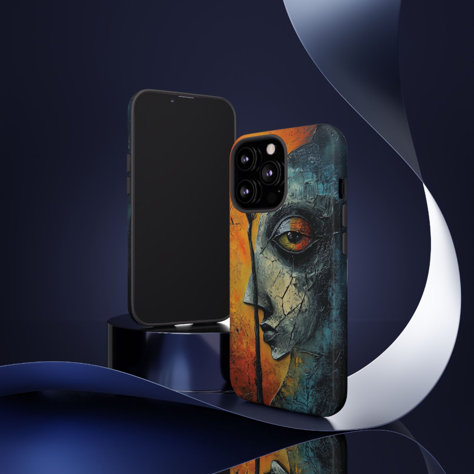 Surrealist Art Phone Case Salvador Dali Style Face Tough Case Unique Artistic 3D Textured Look Surrealism Gift Art iPhone 13 14 15 16