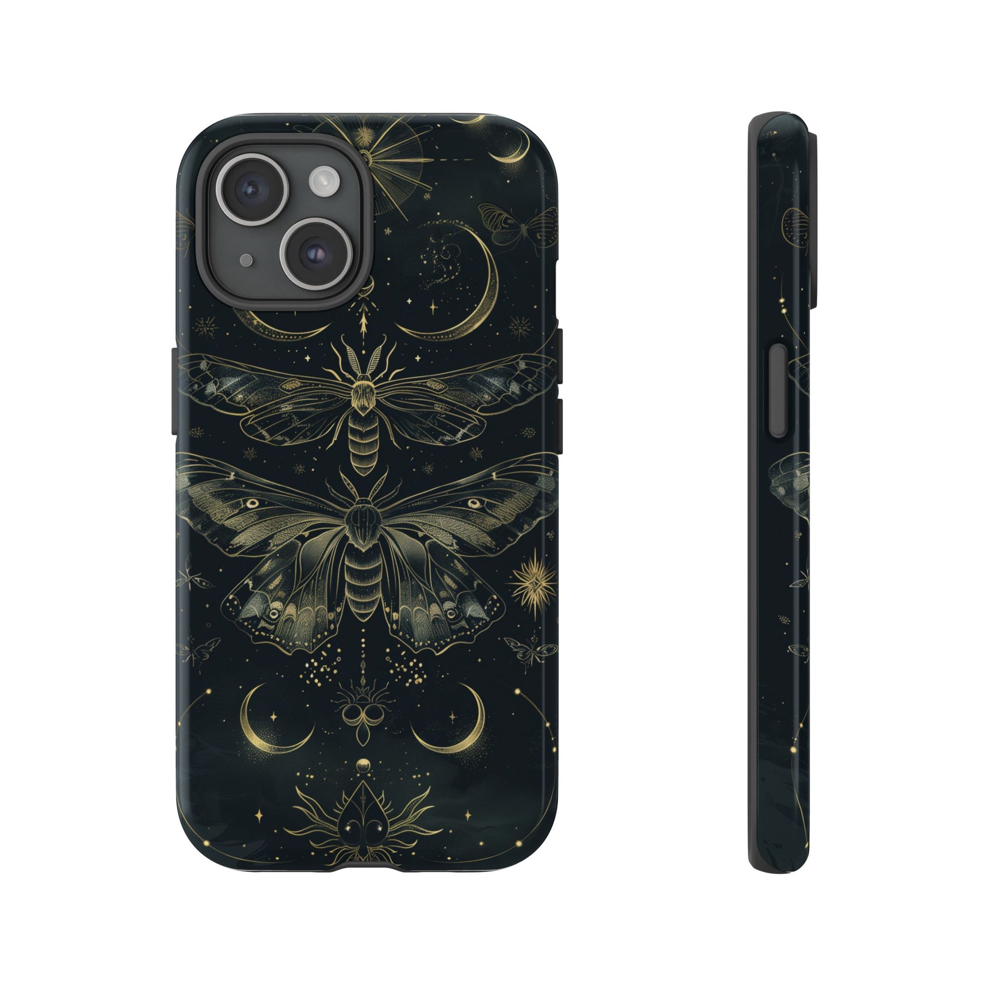 Celestial Dark Academia Phone Case Magical Moth Vintage Witchcraft Cover Esoteric Nature Art iPhone 13 14 15 16 Pro Max Samsung Pixel 8