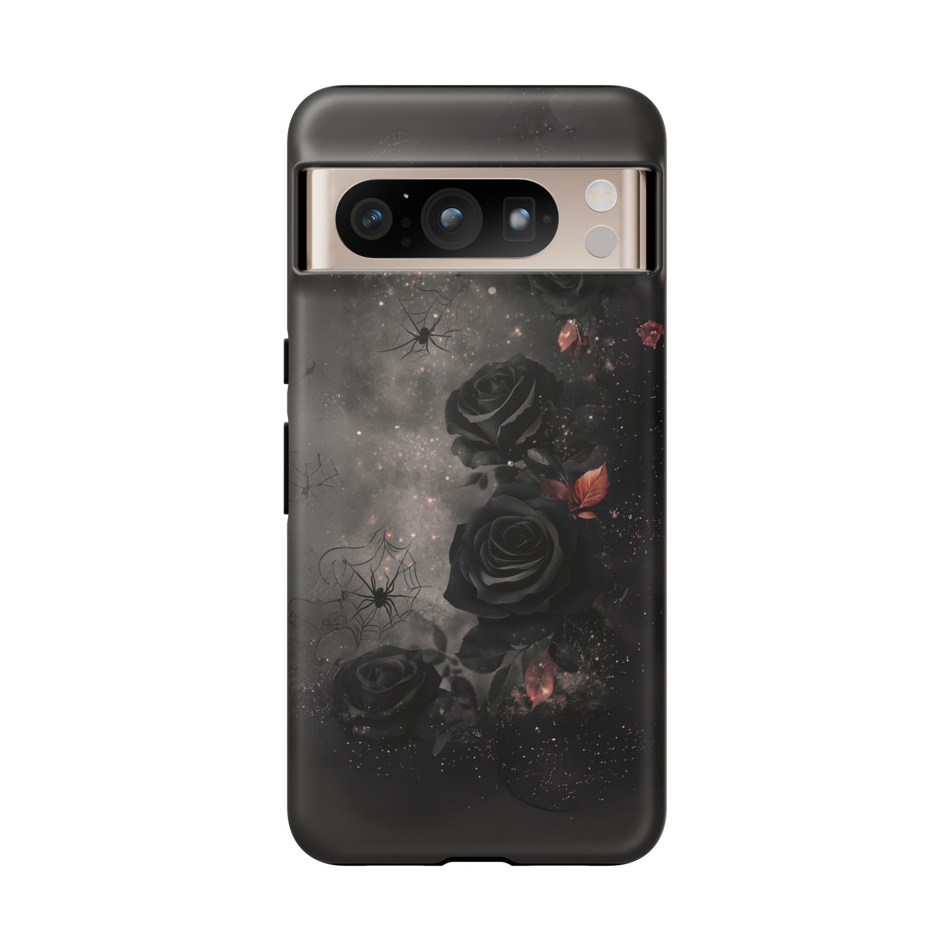 Gothic Floral Phone Case Dark Academia Black Roses Spider Webs Space Witchcraft Night Sky iPhone 13 14 15 16 Pro Max Galaxy Pixel
