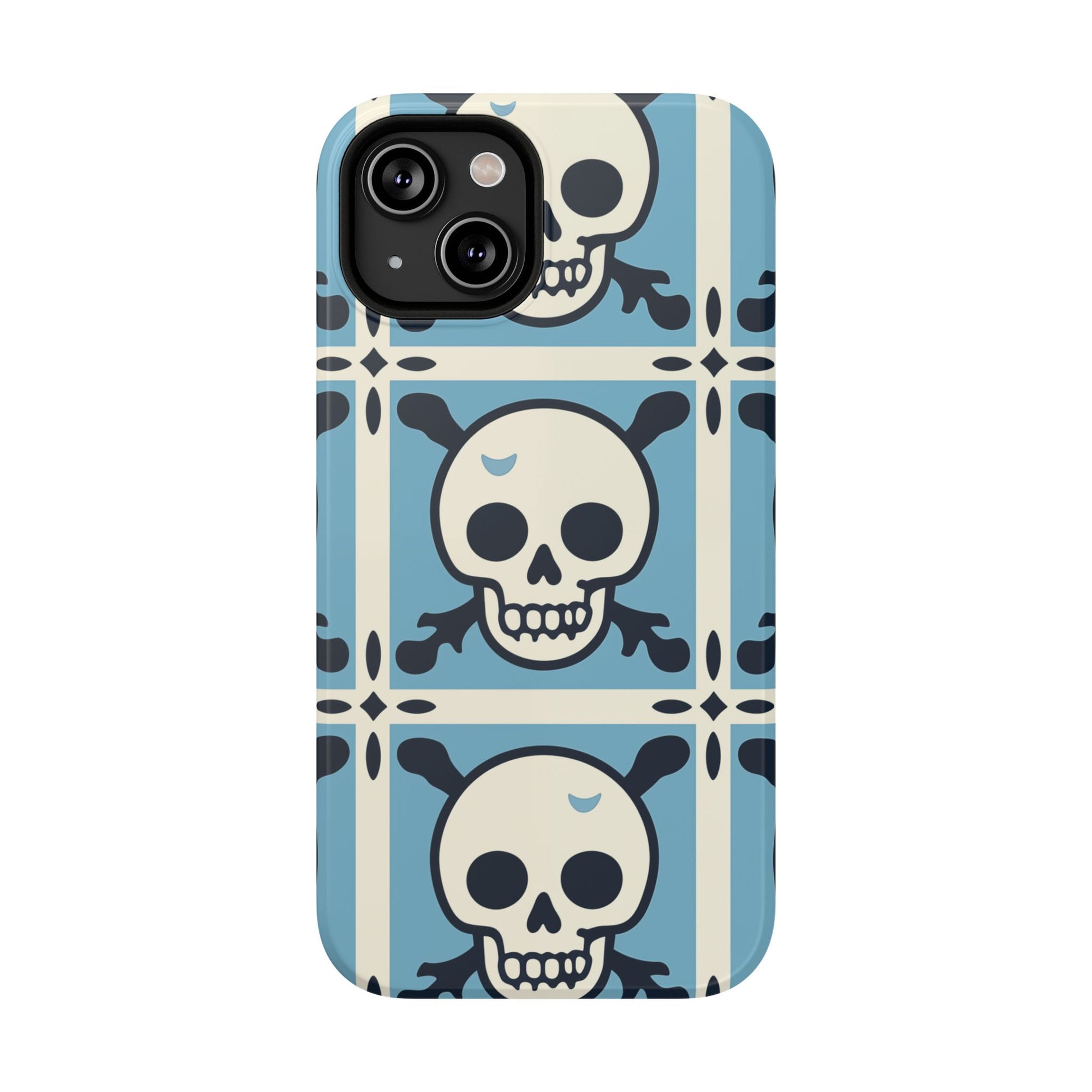 Cute Skull Phone Case Sugar Skull Ghingham Impact-Resistant Cover Goth Skull, Halloween Gift iphone 13 14 15 16 Pro Max