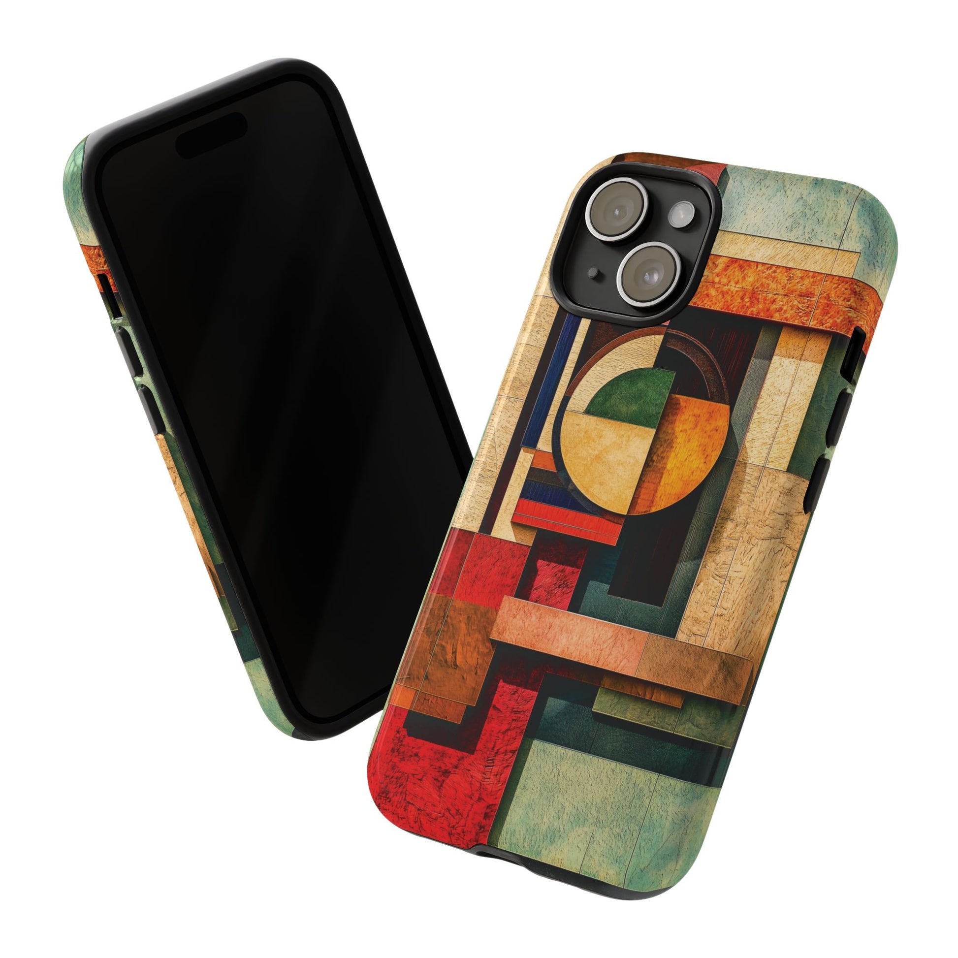 Tan Prairie Style Frank Lloyd Wright Usonian Phone Case Geometric Stained Glass Art Deco Marble Gold 13 14 15 16 iPhone Pro Max Galaxy Pixel