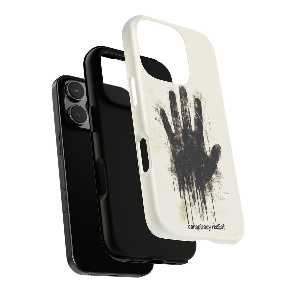 Conspiracy Realist Paranormal Mystery Design X-Files Inspired Ghostly Hand Conspiracy Theory Creepy iPhone 13 14 15 16 Pro Max Galaxy Pixel