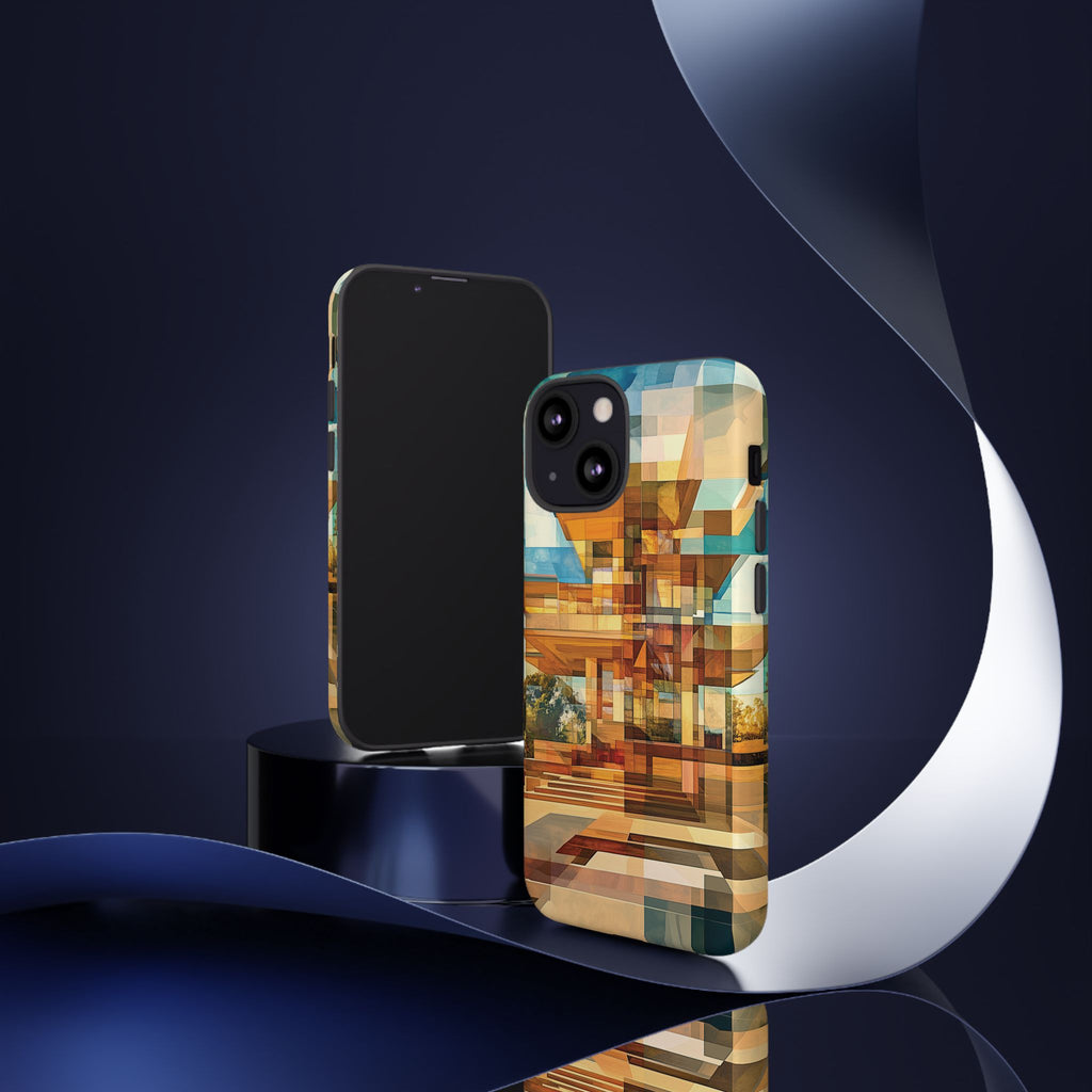 Frank Lloyd Wright Inspired Prairie Usonian Phone Case Geometric Stained Glass Art Deco Marble Gold 13 14 15 16 iPhone Pro Max Galaxy Pixel