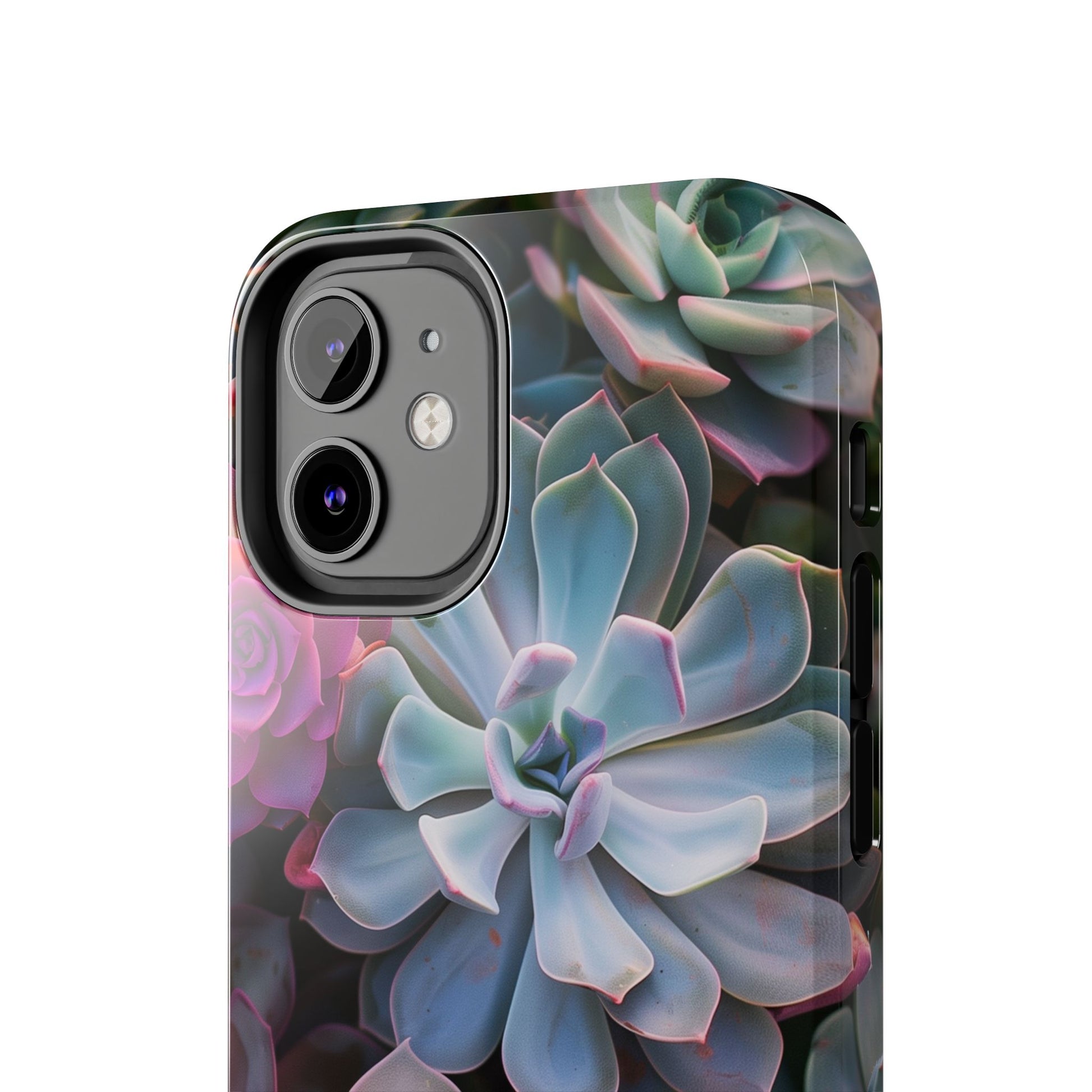 Pastel Succulent Flower Design Durable Phone Case - Tough Protection for iPhones