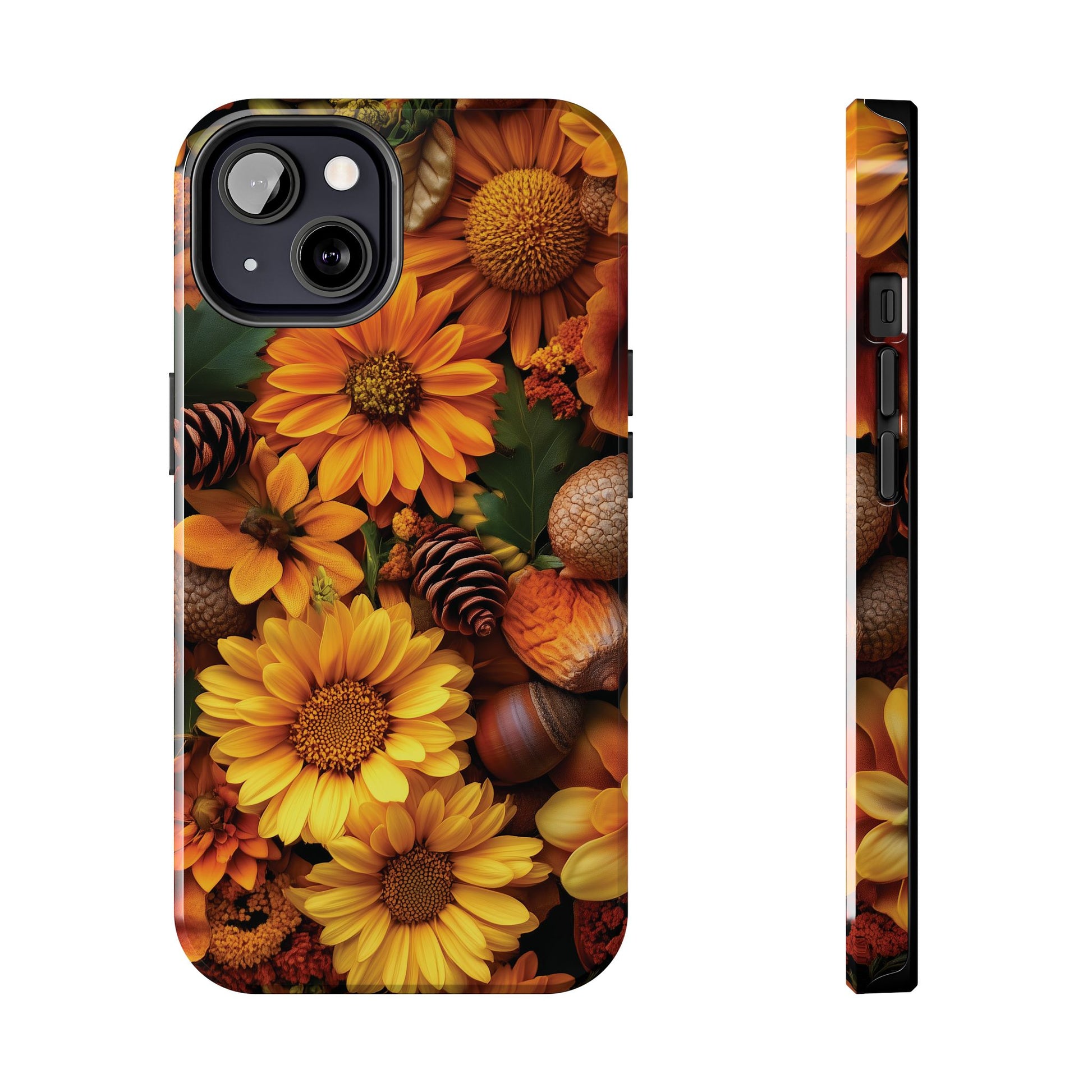 Cottagecore Vibrant Sunflowers Phone Case Autumn Dried Flowers Fall Colors iPhone 15 Pro Max Samsung Galaxy