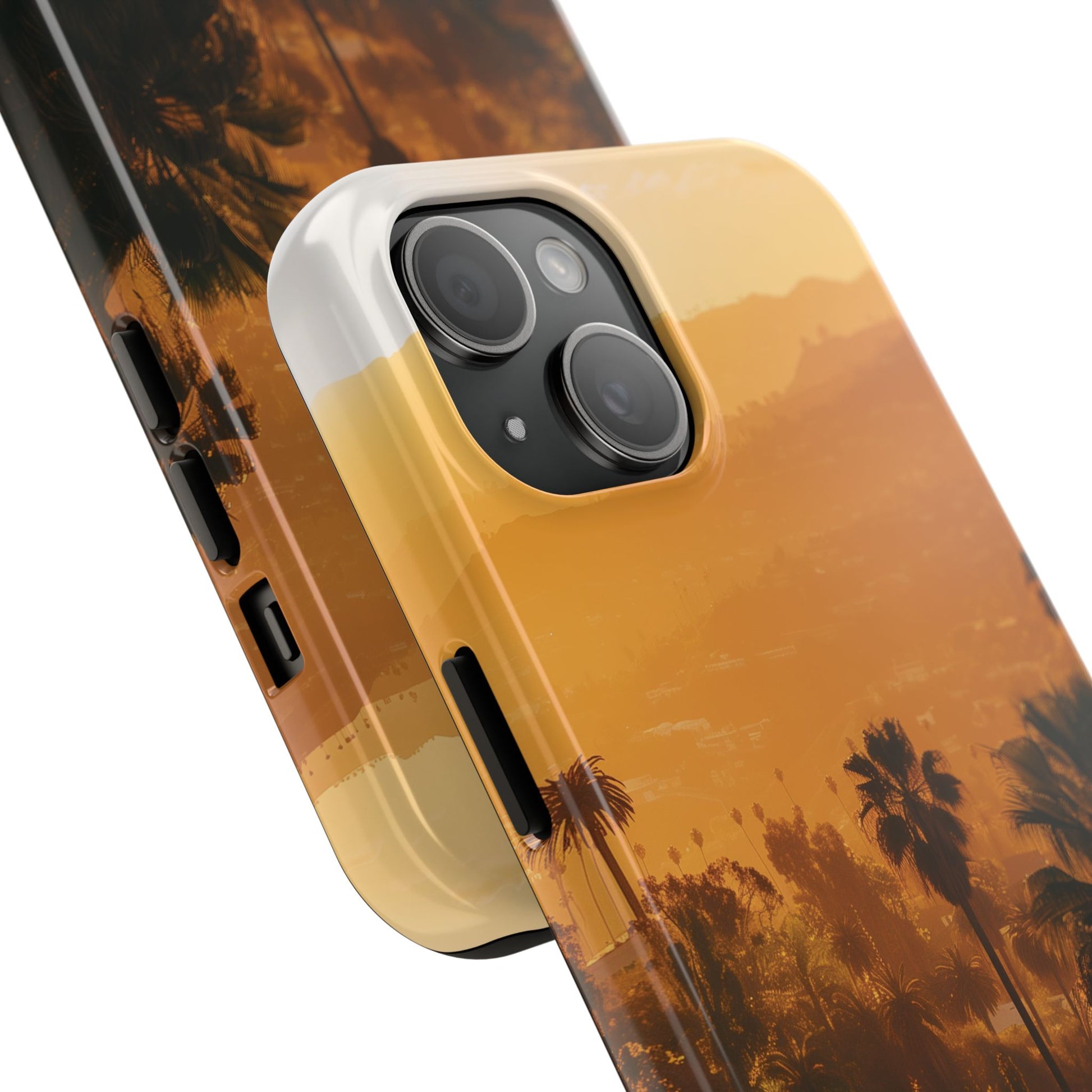 Los Angeles Sunset iPhone Case, Golden Hour Scenic View, Hollywood Hills Sunset Phone Case, Palm Trees Phone Case, iphone 15 pro max case