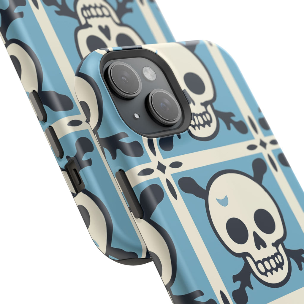 Cute Skull Phone Case Sugar Skull Ghingham Impact-Resistant Cover Goth Skull, Halloween Gift iphone 13 14 15 16 Pro Max