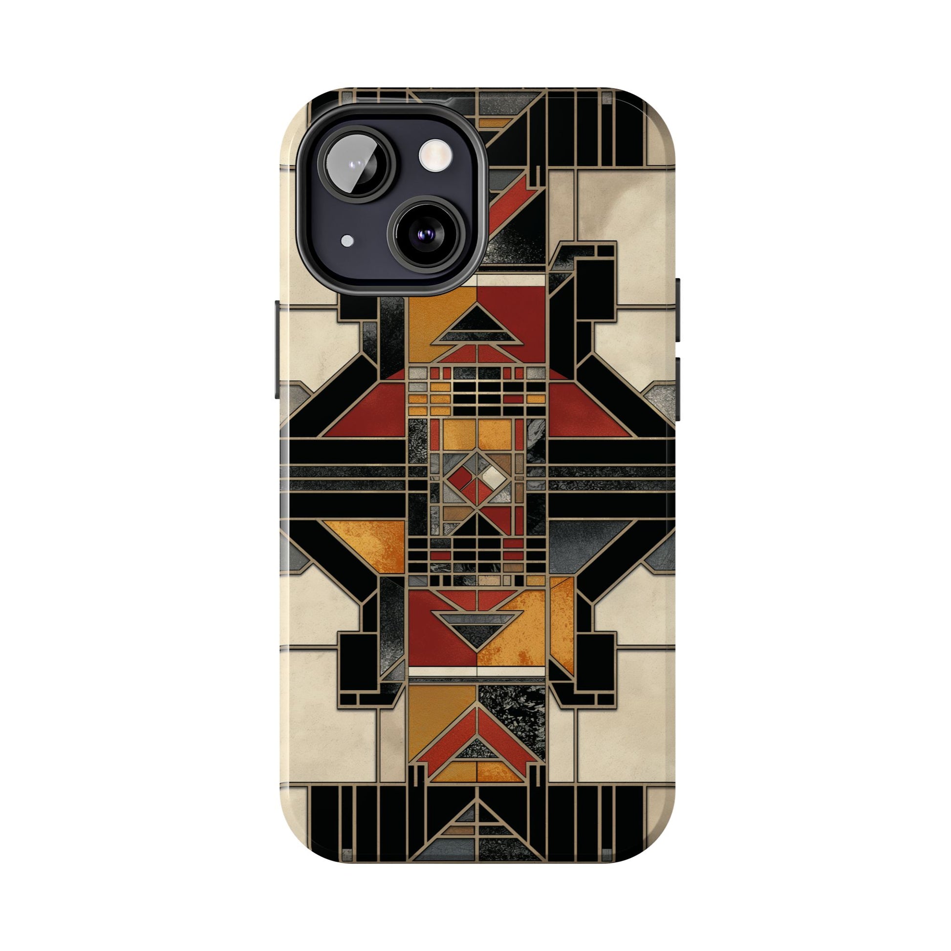 Frank Lloyd Wright Inspired Stained Glass Phone Case - Geometric Elegance for iPhone Models