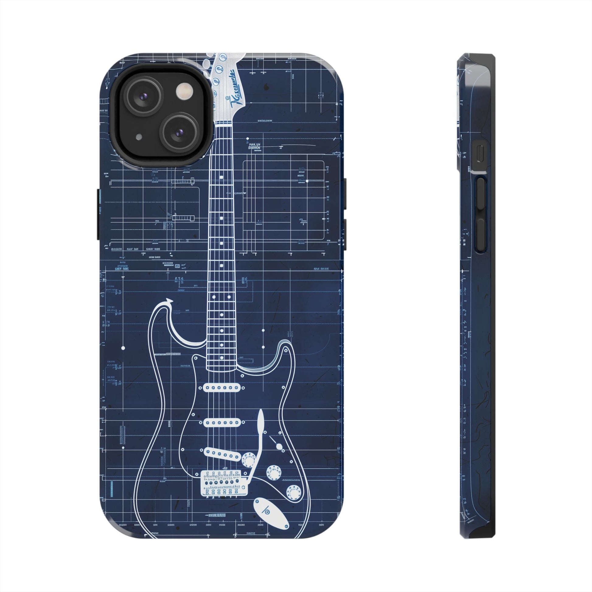 Guitar Phone Case, Guitar Blueprint iPhone Cover, Vintage Guitar Design, Custom iPhone Covers, Rock Music Phone Accessories, Musician Gift