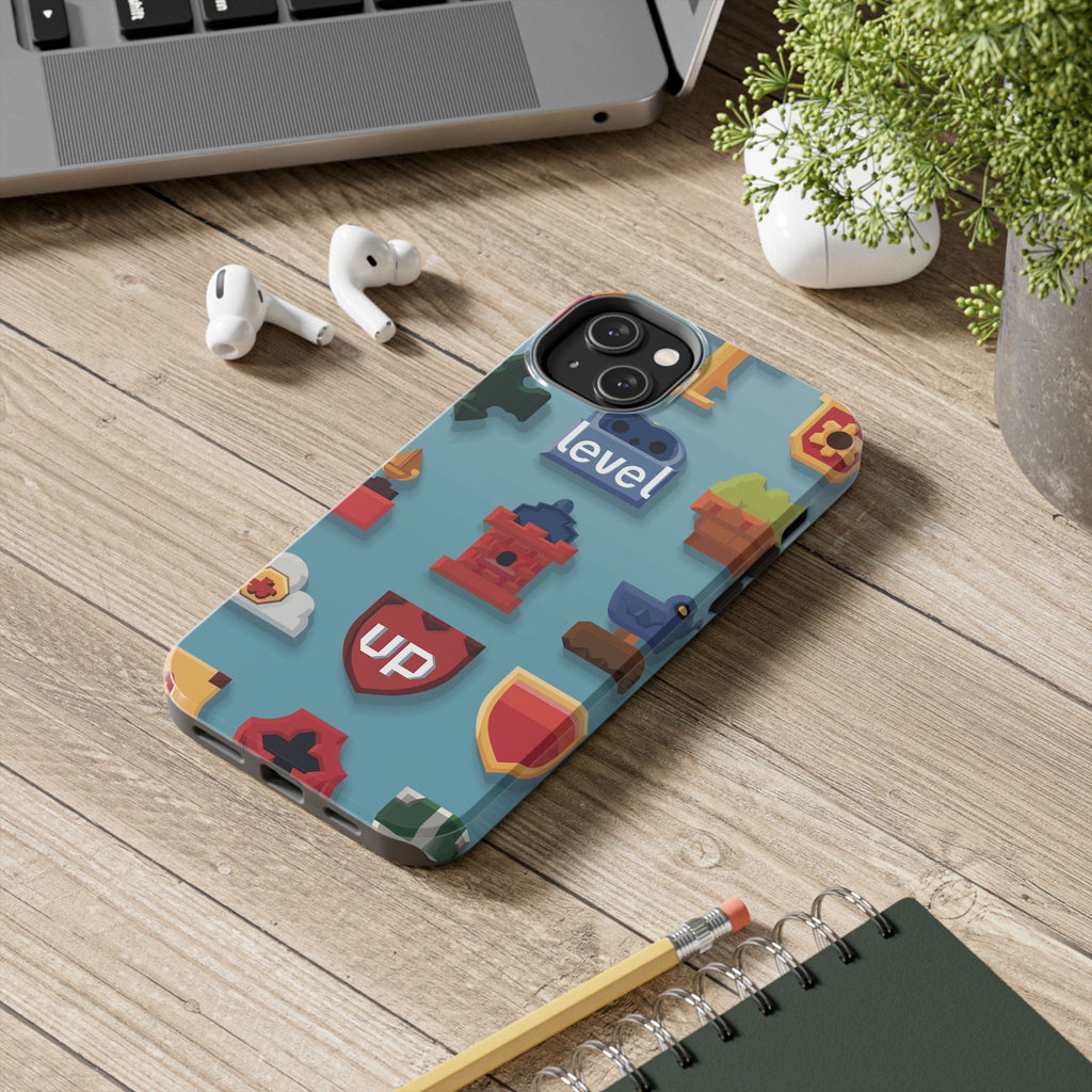 Pixel Art Video Game Level Up Phone Case, Retro Gaming Design, Geeky Gamer Phone Cover, Unique Video Game Art Accessories