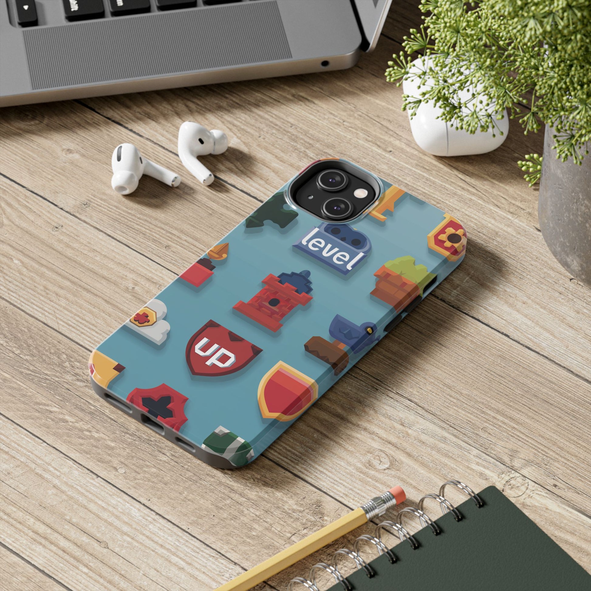Pixel Art Video Game Level Up Phone Case, Retro Gaming Design, Geeky Gamer Phone Cover, Unique Video Game Art Accessories