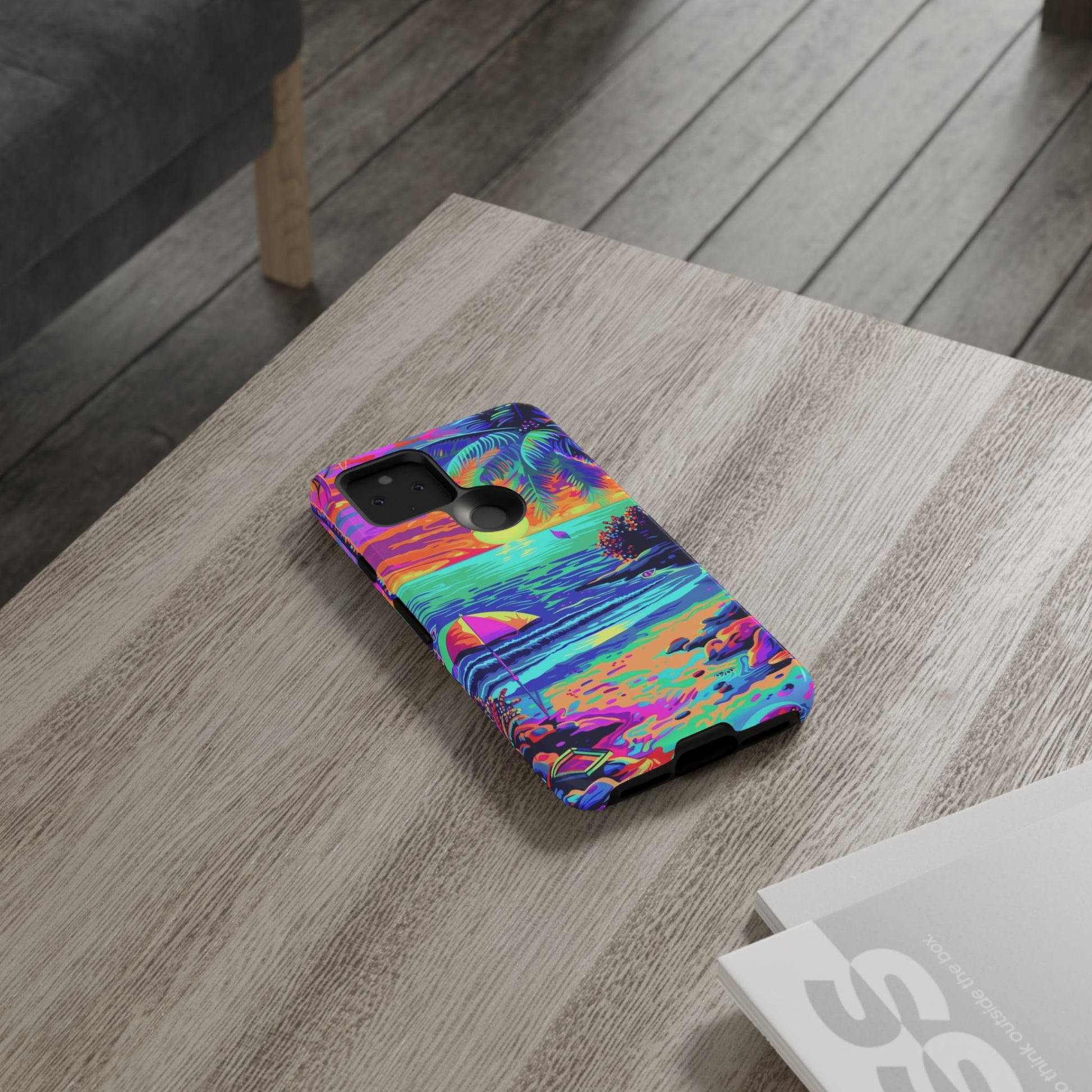 Beach Bliss: Durable Android Phone Case with Lisa Frank Style