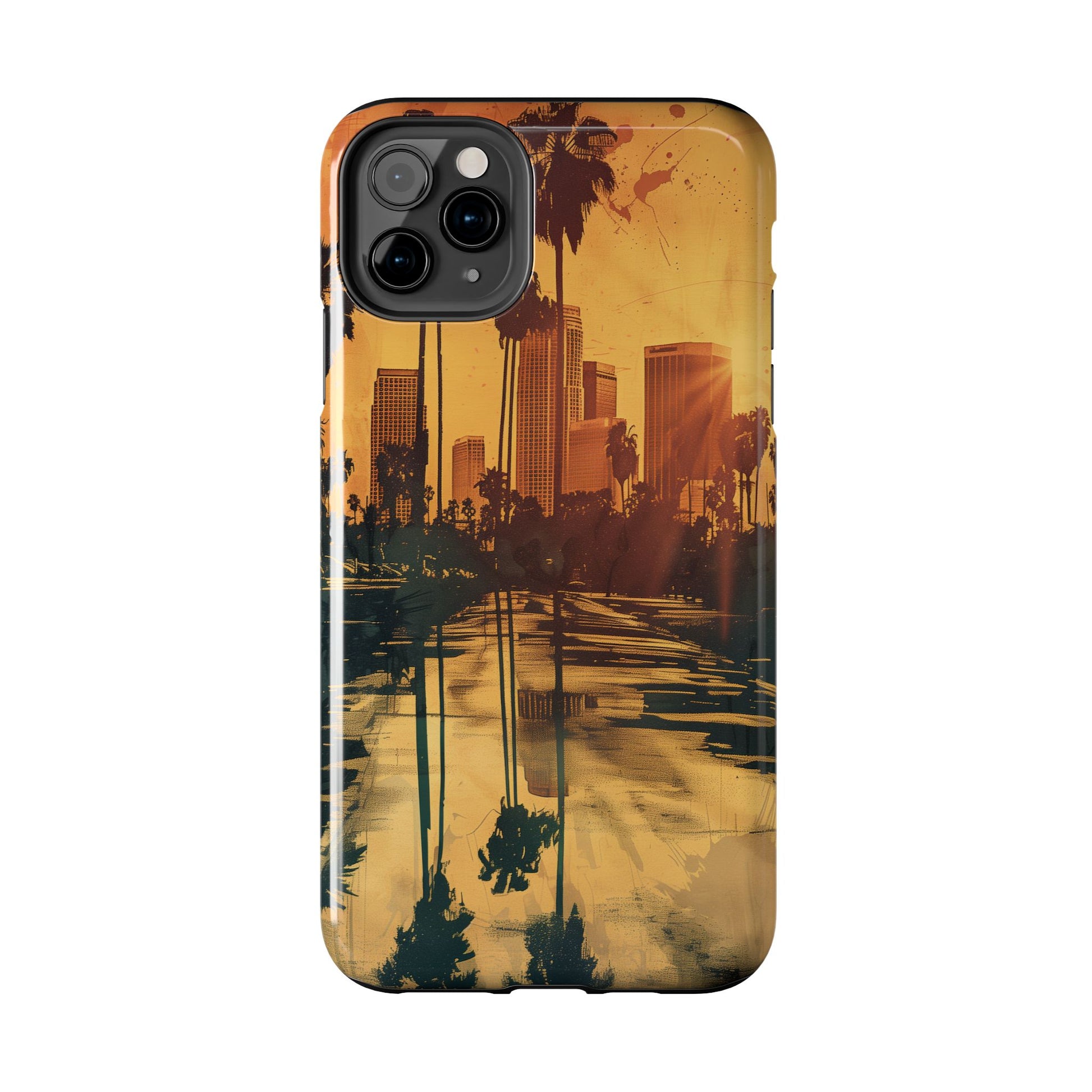 Los Angeles Sunset iPhone Case, Golden Hour Scenic View, Hollywood Hills Sunset Phone Case, Palm Trees Phone Case, iphone 15 pro max case