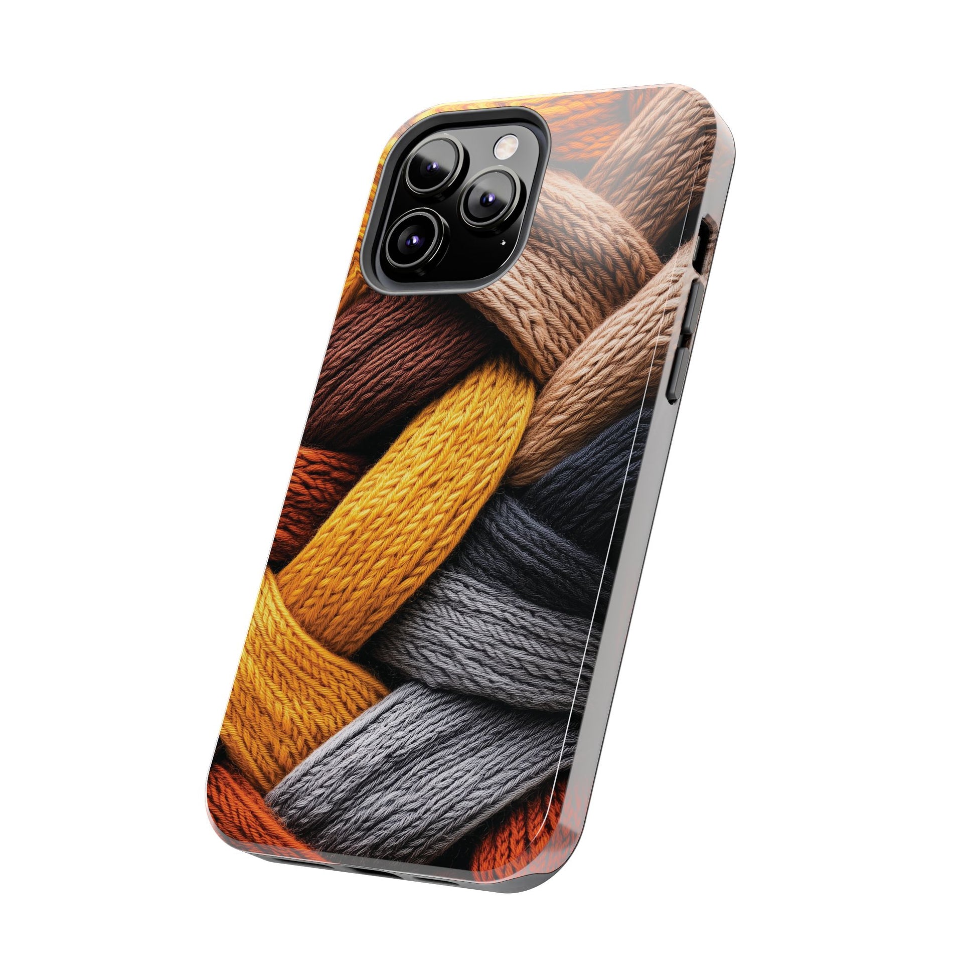 Cozy Boho Fall Knit Sweater Cottagecore Phone Case Boho Embroidered Fall Colors Phone Cover for iPhone 13 14 15 Pro, Samsung Galaxy S22 S23