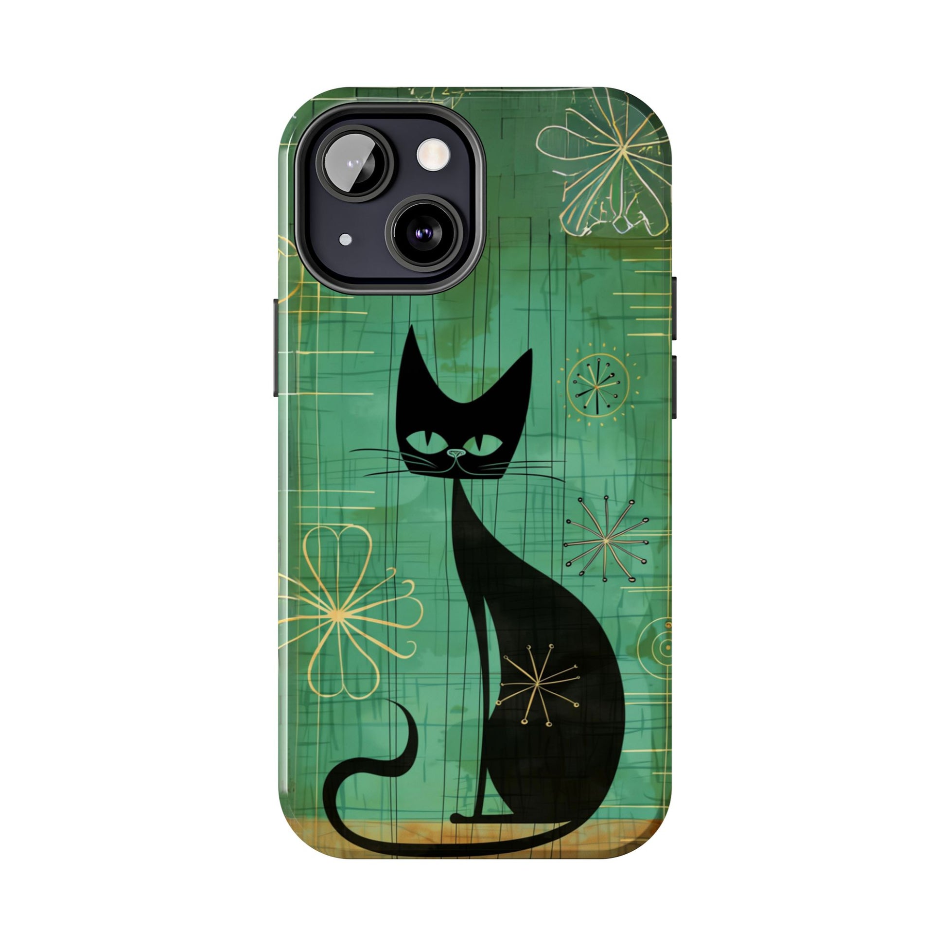 Mid-Century Modern Phone Case-Case, Mid Mod iPhone Case, Atomic Cats iPhone Case, Retro Chic Smartphone Cover, Unique Phone Case