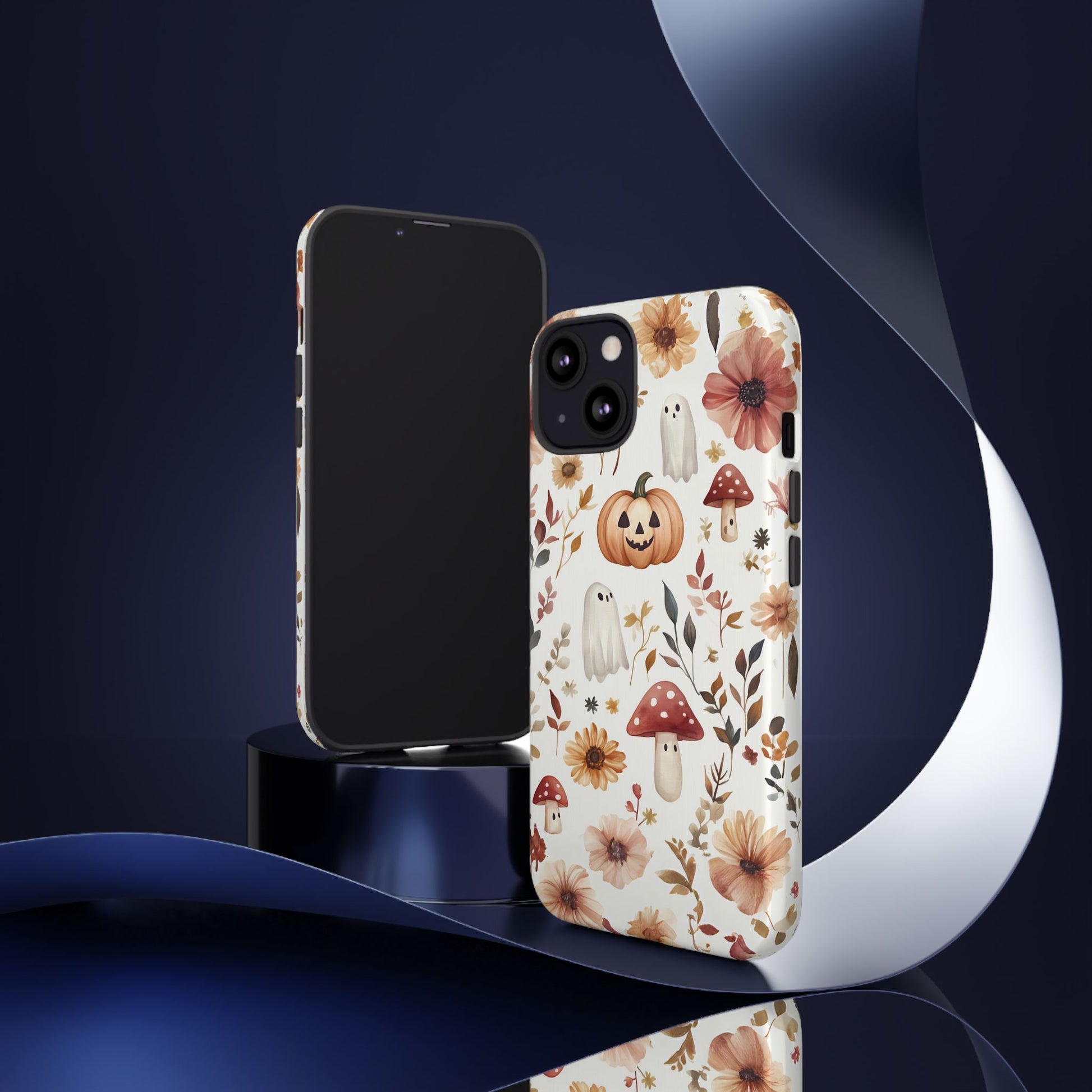 Cottagecore Fall Floral Phone Case for iPhone Samsung Pixel Autumn Pumpkin Tough Case iPhone 16 15 14 13 Pro Max
