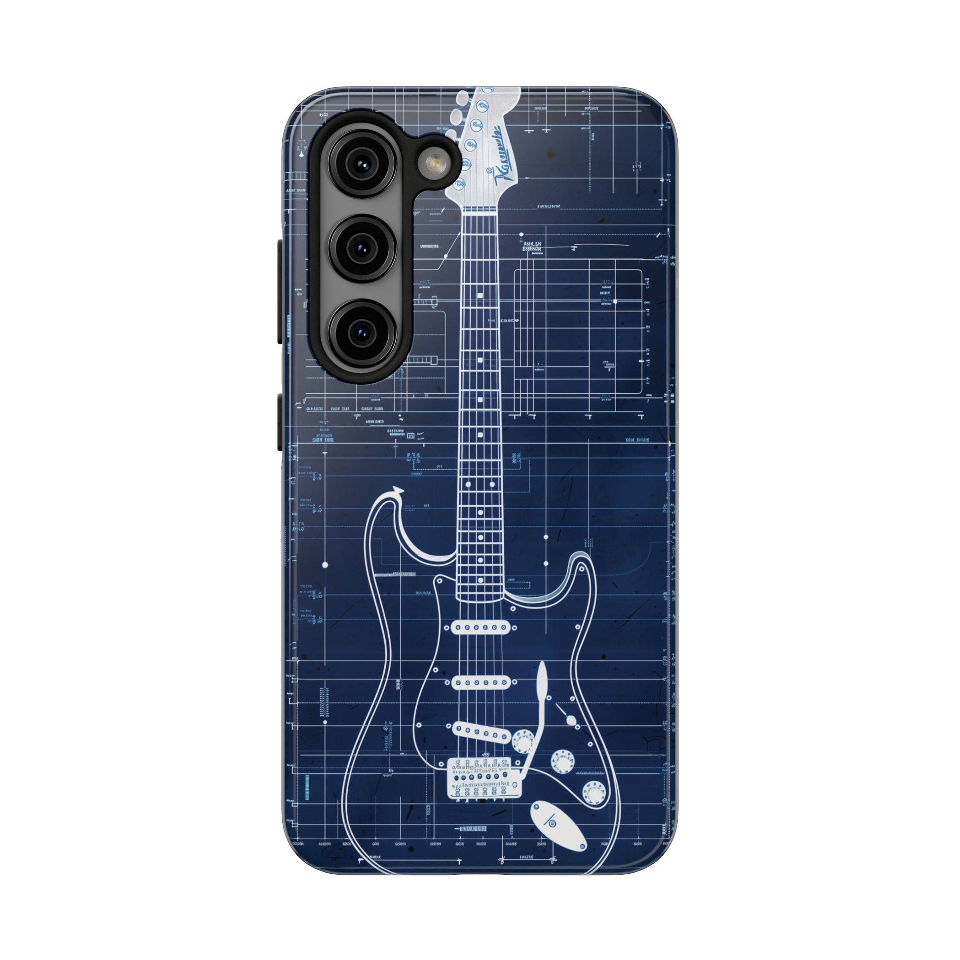 Guitar Phone Case, Guitar Blueprint iPhone Cover, Vintage Guitar Design, Custom iPhone Covers, Rock Music Phone Accessories, Musician Gift
