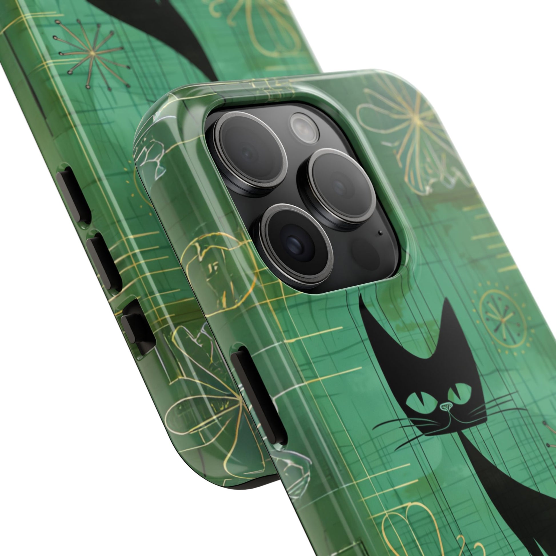 Mid-Century Modern Phone Case-Case, Mid Mod iPhone Case, Atomic Cats iPhone Case, Retro Chic Smartphone Cover, Unique Phone Case