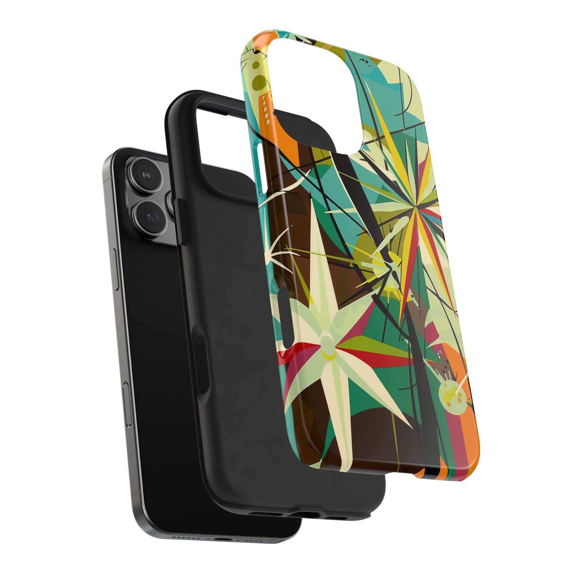Mid Century Modern Star Design Phone Case, Earth Tone Colors, Retro Style Smartphone Cover, Vintage Phone Case, iPhone 14 Case, Apple iPhone