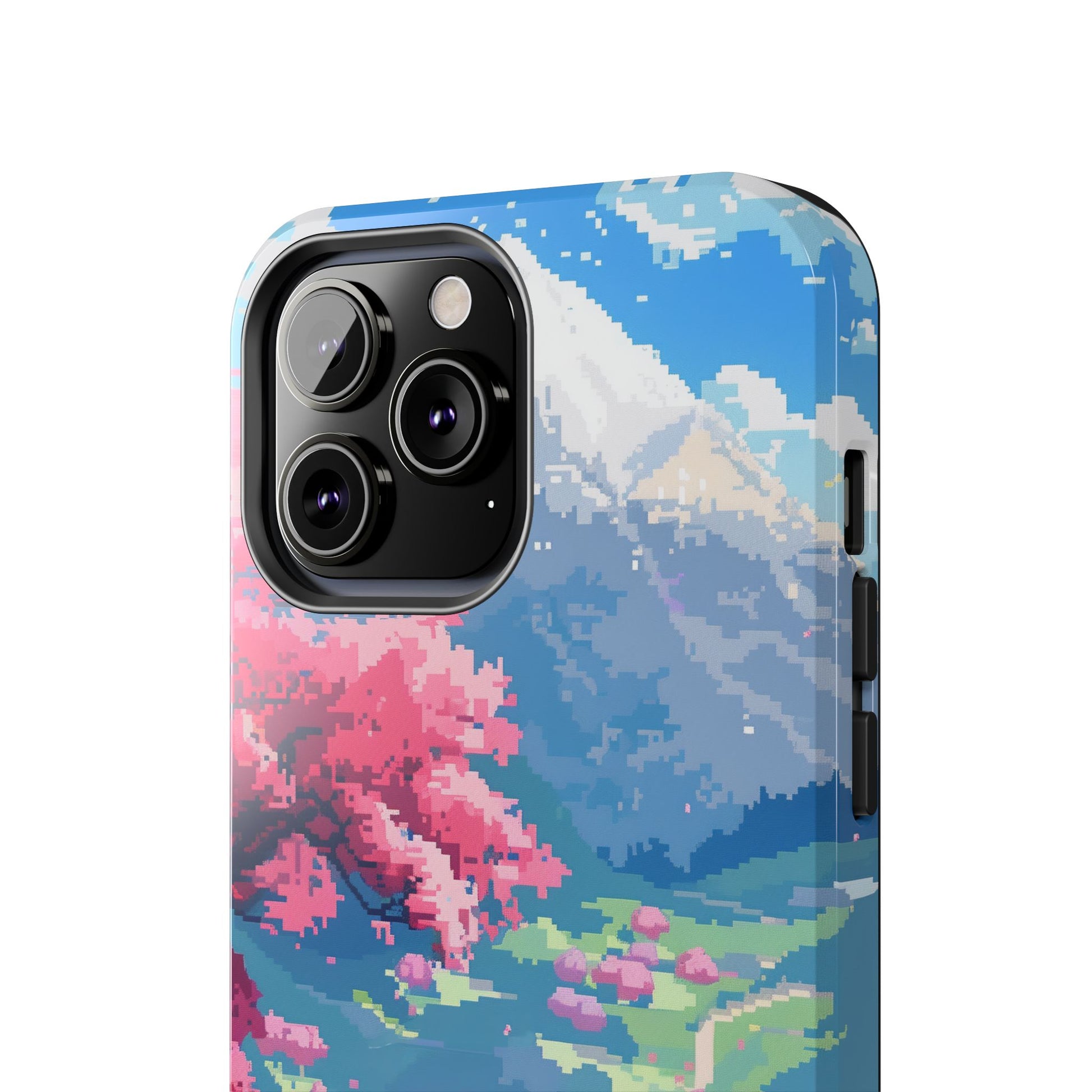 Pixel Art Video Game Landscapes Phone Case, Retro Gaming Pixelated Design, Geeky Gamer Phone Cover, Unique Video Game Art Accessories