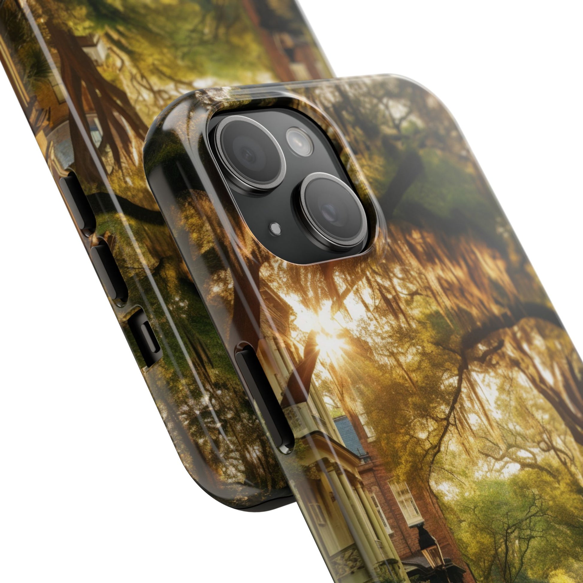 Historic Savannah Georgia Street Scene Phone Case - Unique Protective Cover for iPhone Models, Perfect Souvenir or Gift