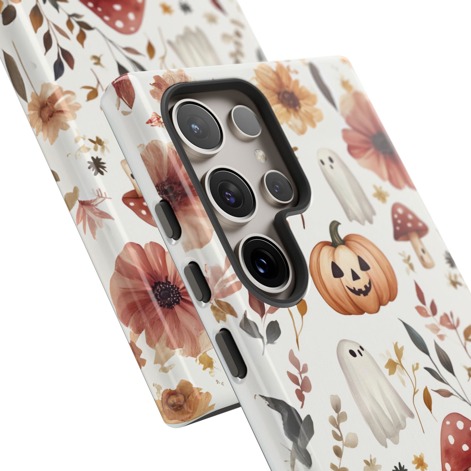 Cottagecore Fall Floral Phone Case for iPhone Samsung Pixel Autumn Pumpkin Tough Case iPhone 16 15 14 13 Pro Max