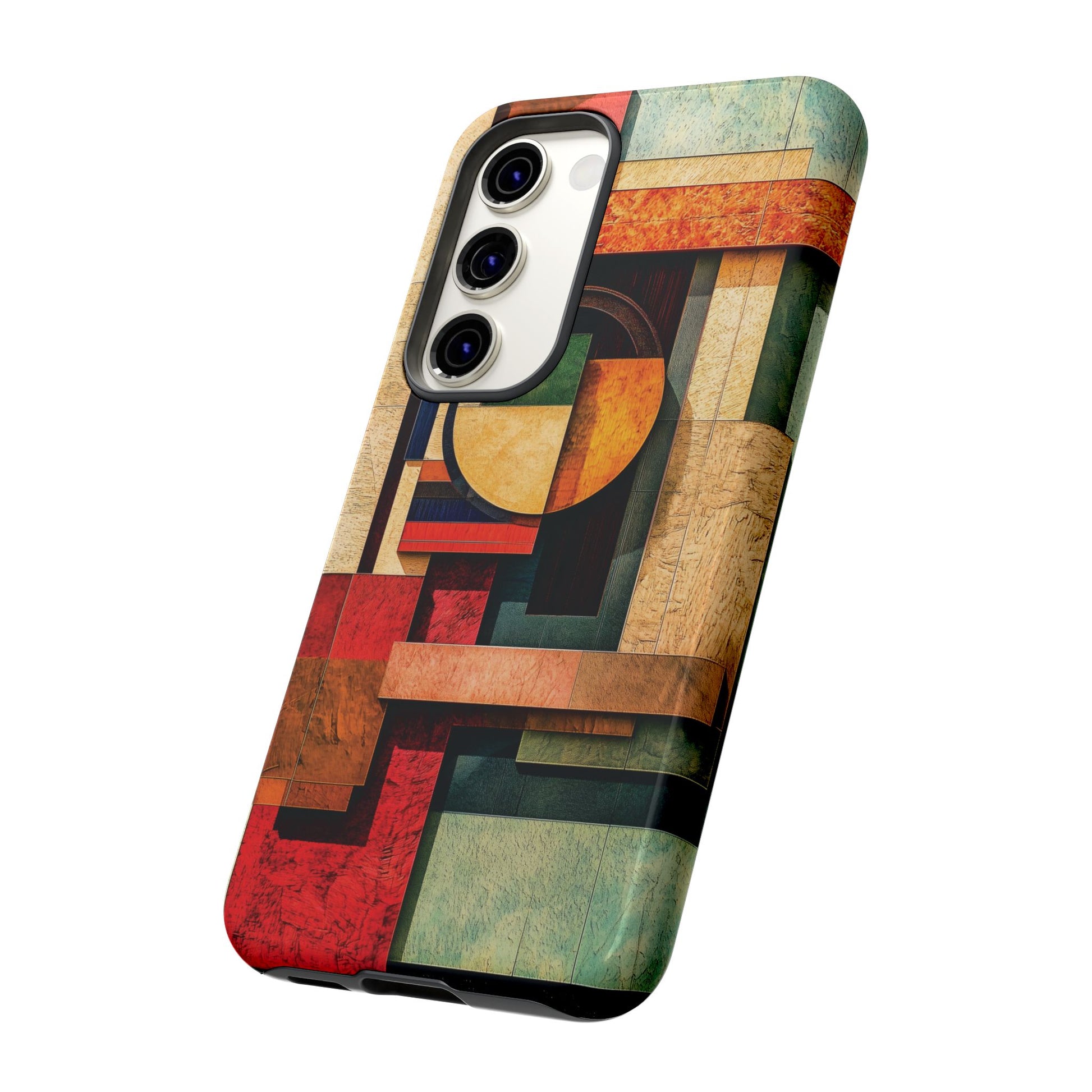 Tan Prairie Style Frank Lloyd Wright Usonian Phone Case Geometric Stained Glass Art Deco Marble Gold 13 14 15 16 iPhone Pro Max Galaxy Pixel