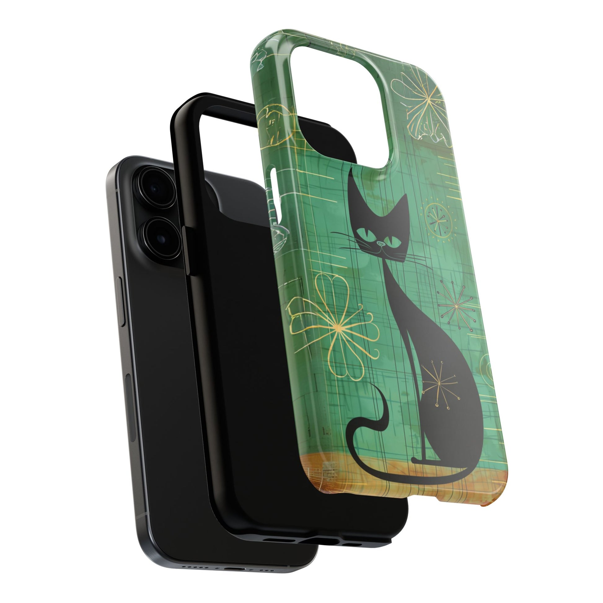 Mid-Century Modern Phone Case-Case, Mid Mod iPhone Case, Atomic Cats iPhone Case, Retro Chic Smartphone Cover, Unique Phone Case