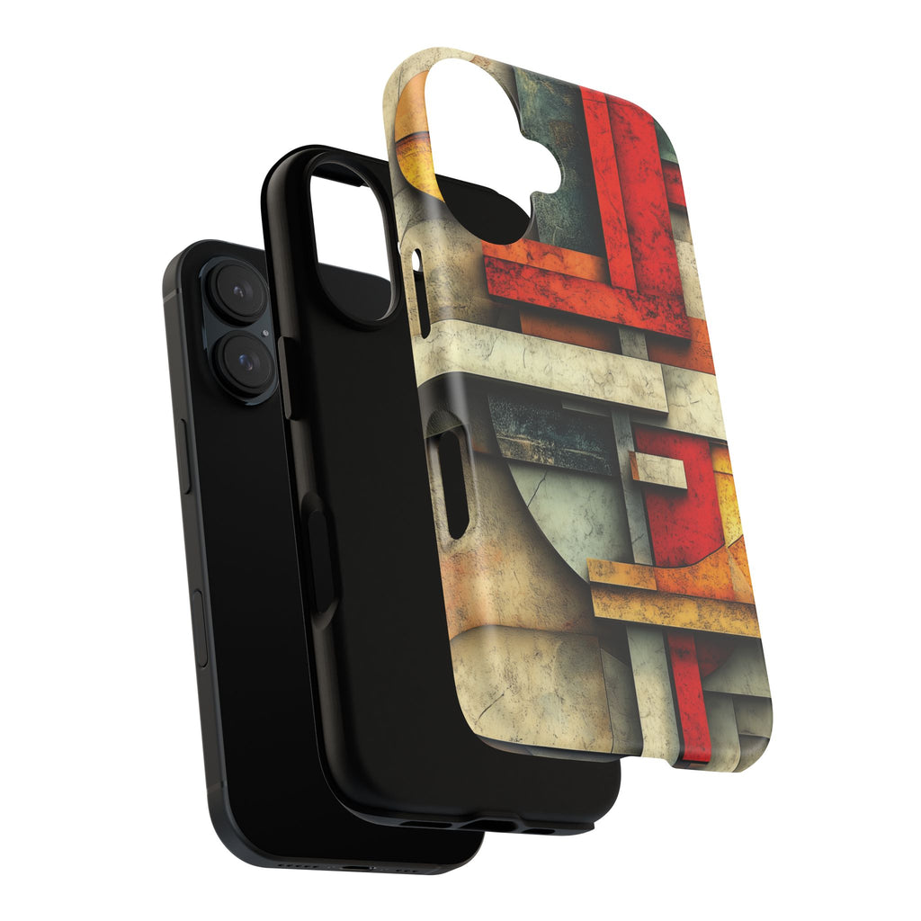 Red Prairie Style Frank Lloyd Wright Usonian Phone Case Geometric Stained Glass Art Deco Marble Gold 13 14 15 16 iPhone Pro Max Galaxy Pixel