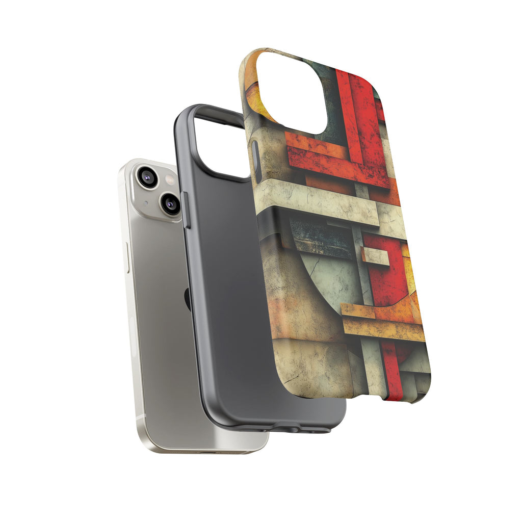 Red Prairie Style Frank Lloyd Wright Usonian Phone Case Geometric Stained Glass Art Deco Marble Gold 13 14 15 16 iPhone Pro Max Galaxy Pixel