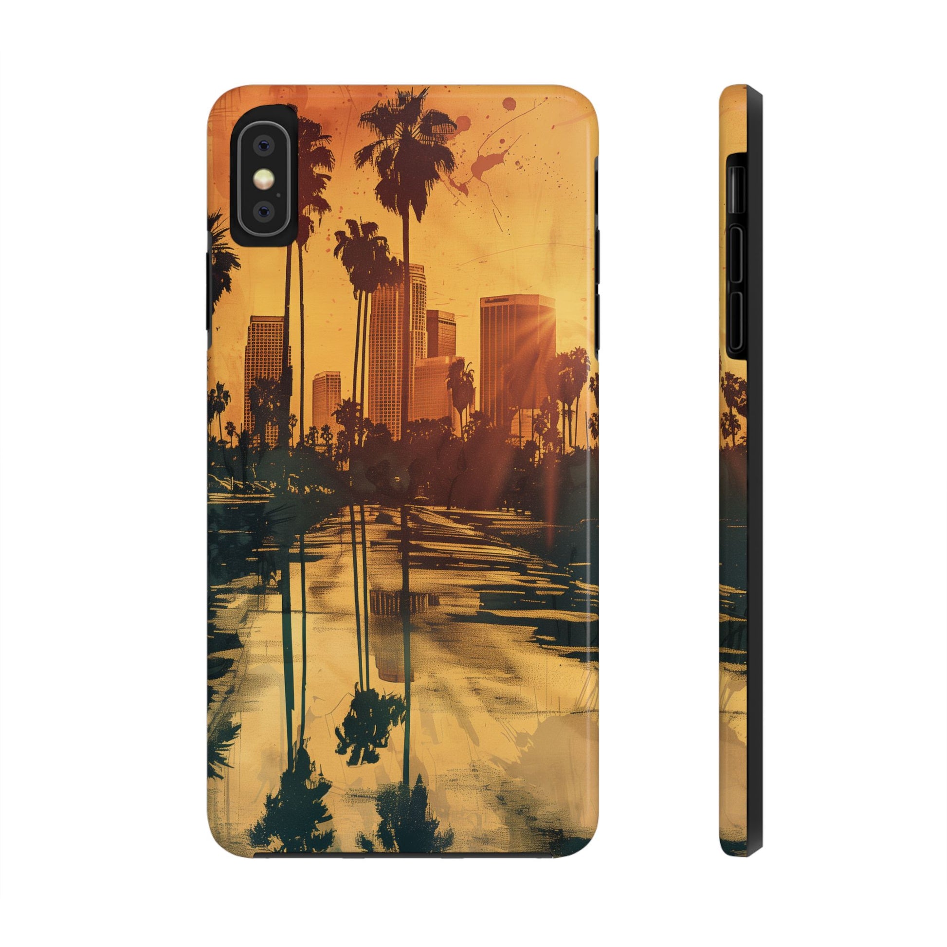 Los Angeles Sunset iPhone Case, Golden Hour Scenic View, Hollywood Hills Sunset Phone Case, Palm Trees Phone Case, iphone 15 pro max case