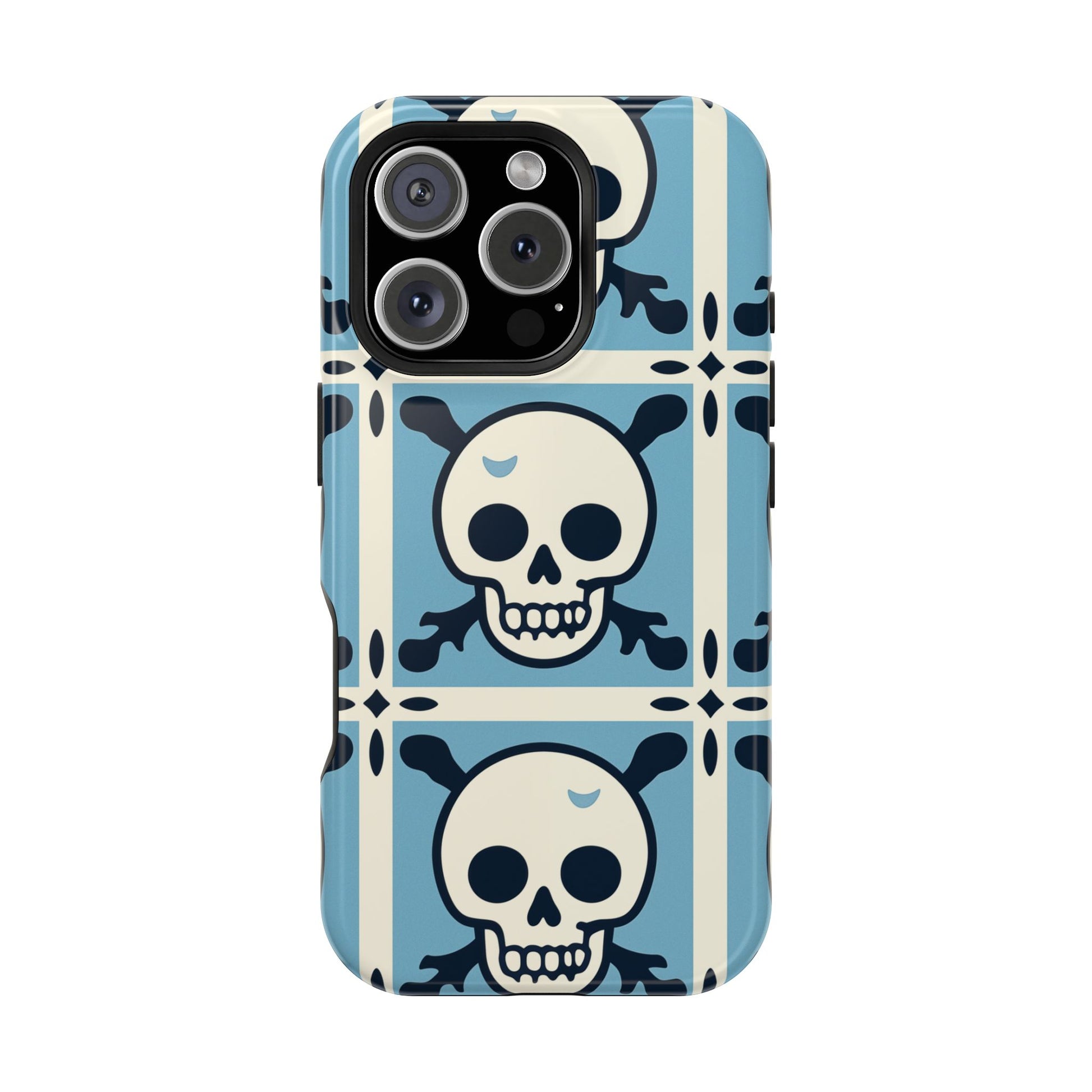 Cute Skull Phone Case Sugar Skull Ghingham Impact-Resistant Cover Goth Skull, Halloween Gift iphone 13 14 15 16 Pro Max