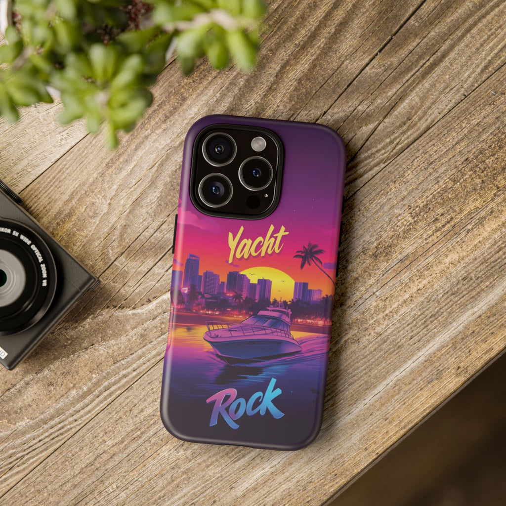 Yacht Rock Custom Phone Case iPhone 13 14 15 16 Pro Max Sunset Cruise Harbor Miami Vice Yacht Rock Gift Boating Captain South Beach Surfing
