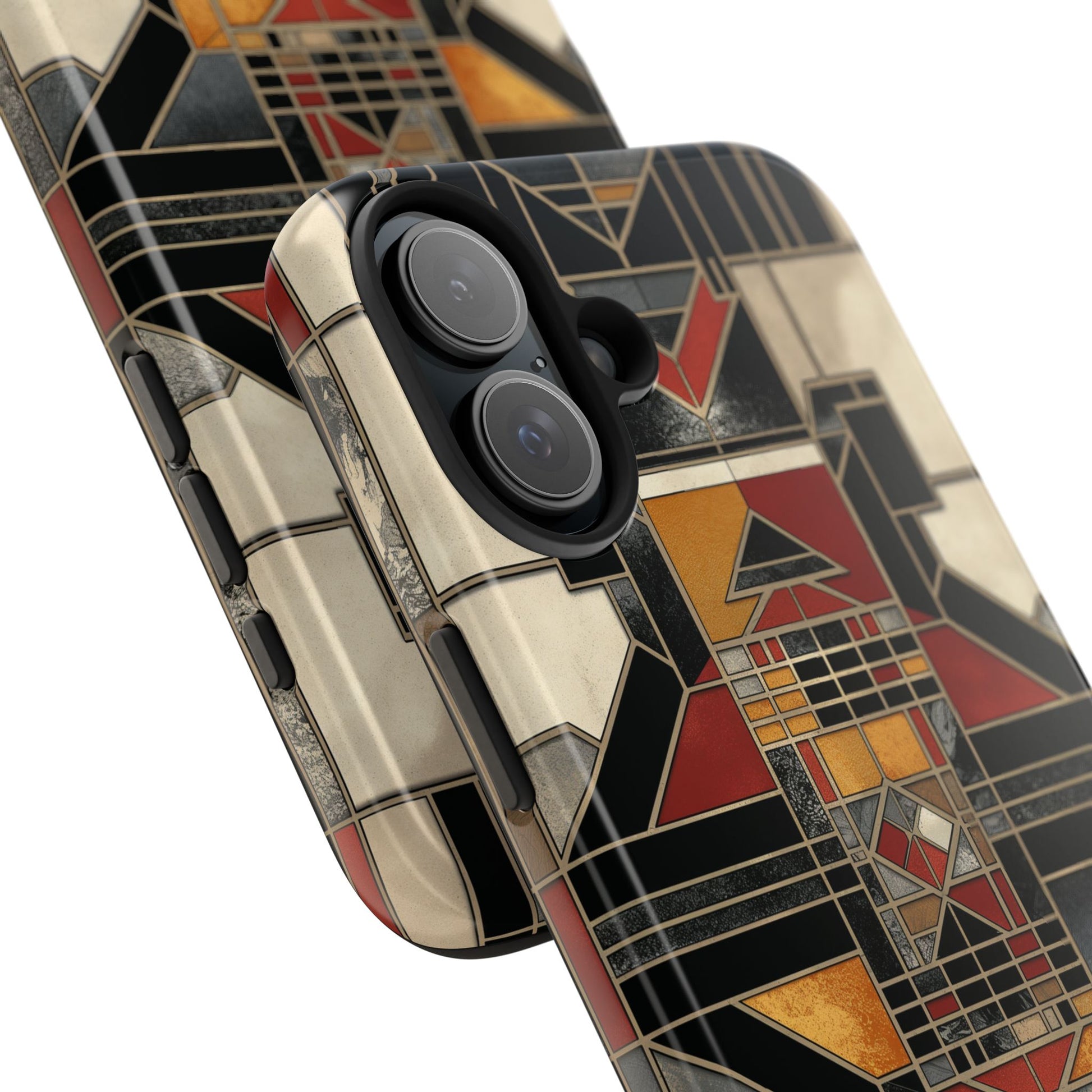 Frank Lloyd Wright Inspired Stained Glass Phone Case - Geometric Elegance for iPhone Models