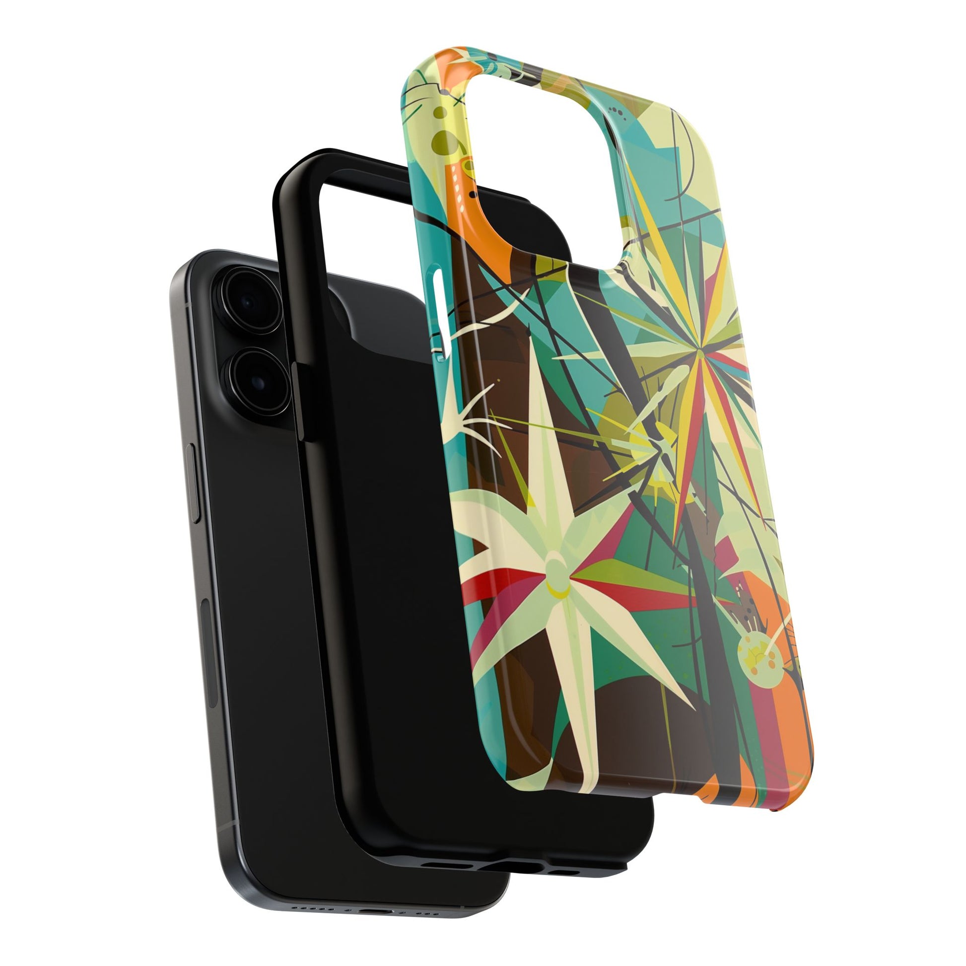 Mid Century Modern Star Design Phone Case, Earth Tone Colors, Retro Style Smartphone Cover, Vintage Phone Case, iPhone 14 Case, Apple iPhone