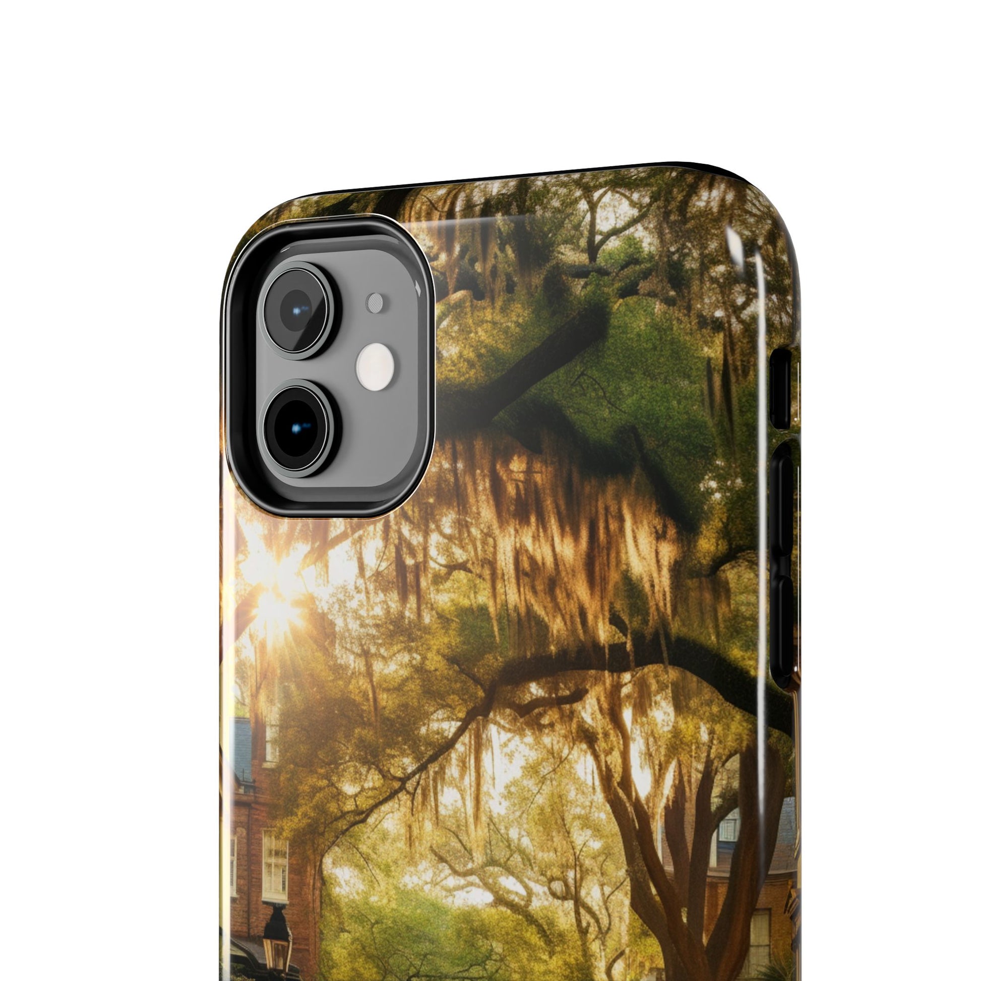 Historic Savannah Georgia Street Scene Phone Case - Unique Protective Cover for iPhone Models, Perfect Souvenir or Gift