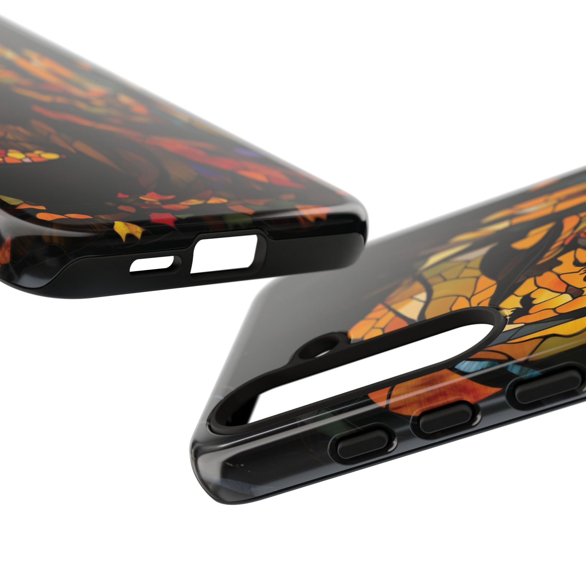 Halloween Witch Stained Glass Effect Dark Academia Spooky Fall Witchy Pumpkin Bats Seasonal Fall Mosaic Case iPhone 13 14 15 16 Pro Max