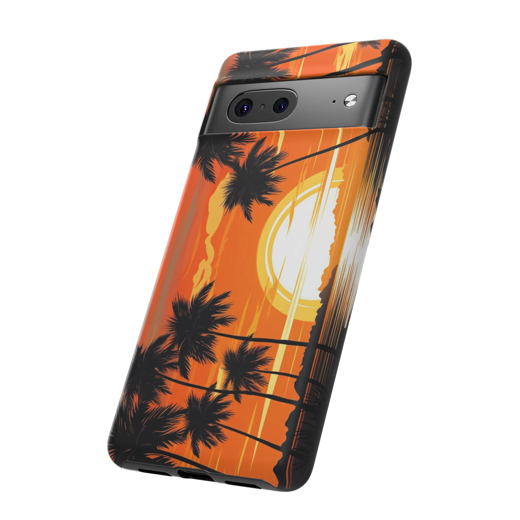 Sunset Palm Trees Tough Phone Cases for iPhone and Android