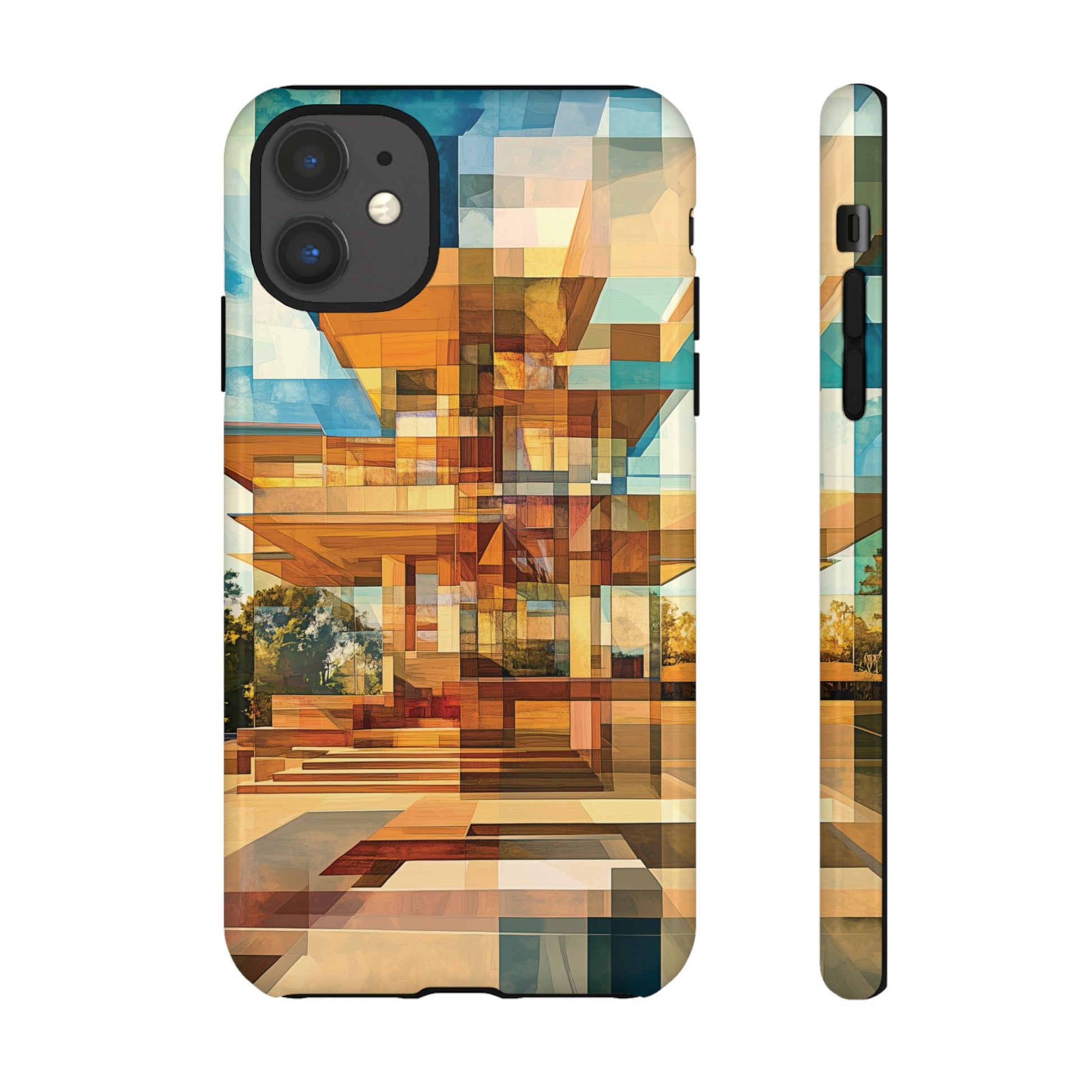 Frank Lloyd Wright Inspired Prairie Usonian Phone Case Geometric Stained Glass Art Deco Marble Gold 13 14 15 16 iPhone Pro Max Galaxy Pixel