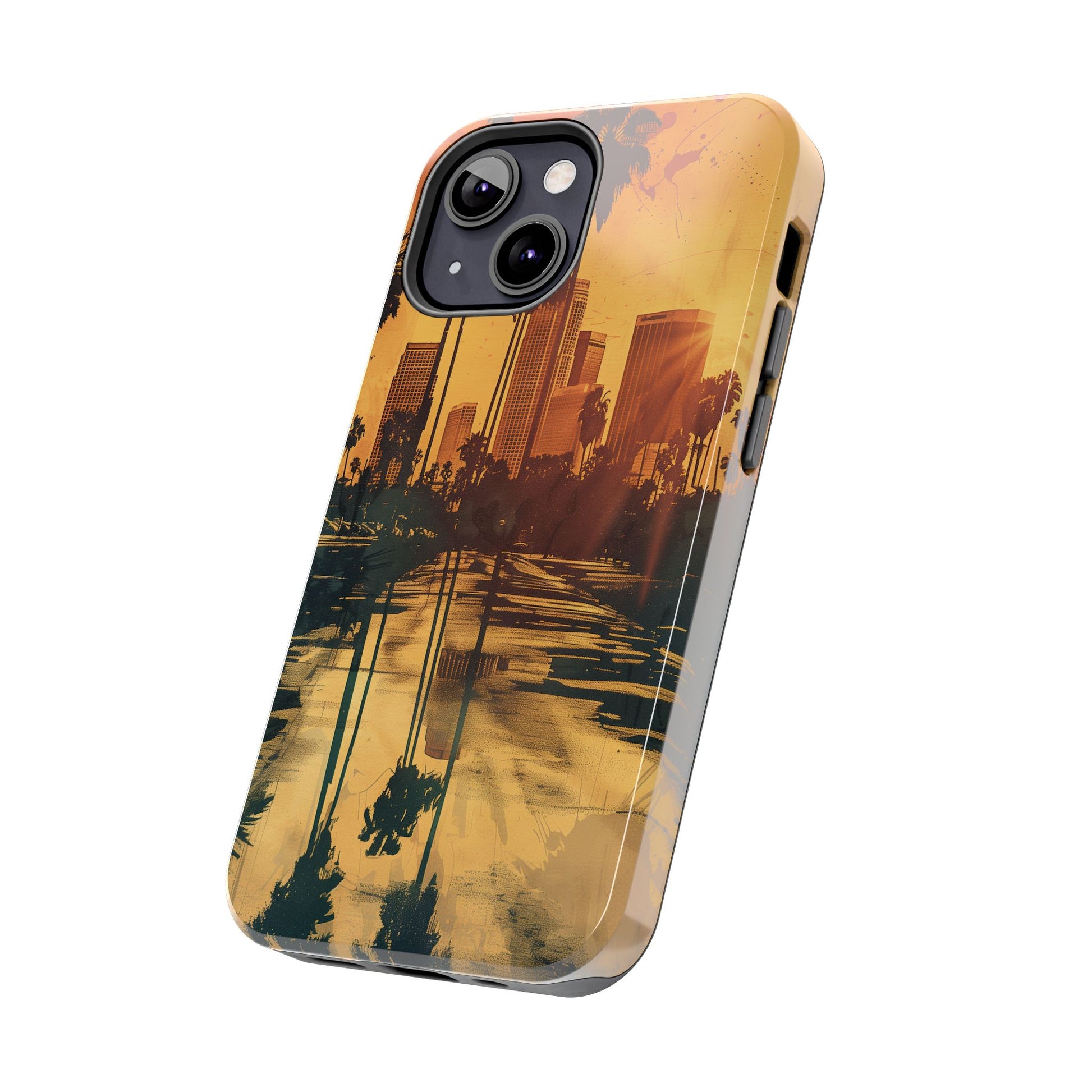 Los Angeles Sunset iPhone Case, Golden Hour Scenic View, Hollywood Hills Sunset Phone Case, Palm Trees Phone Case, iphone 15 pro max case