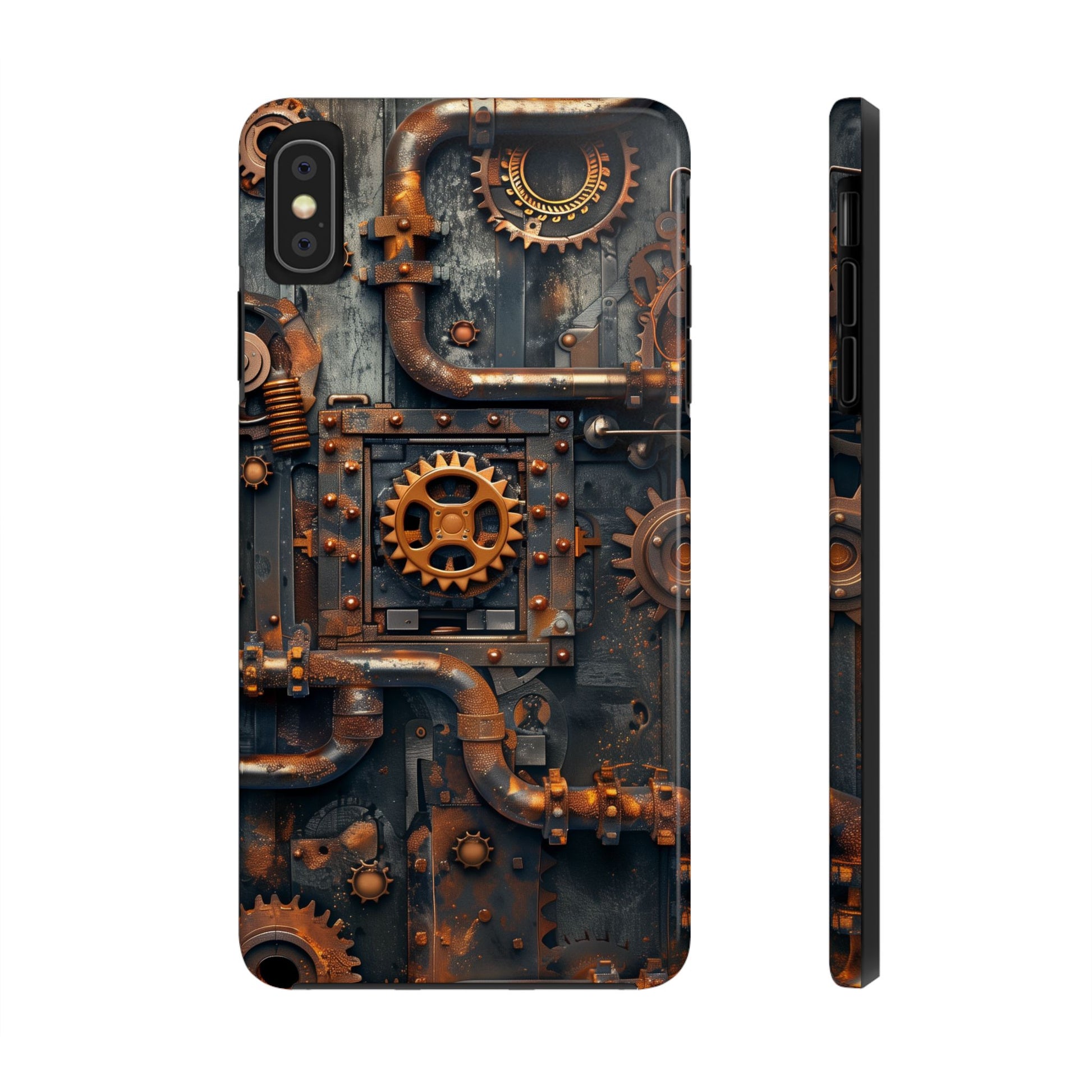 Steampunk Phone Case - Industrial Style Cover with Pipes and Cogs - Unique Steampunk Accessory for Your Phone