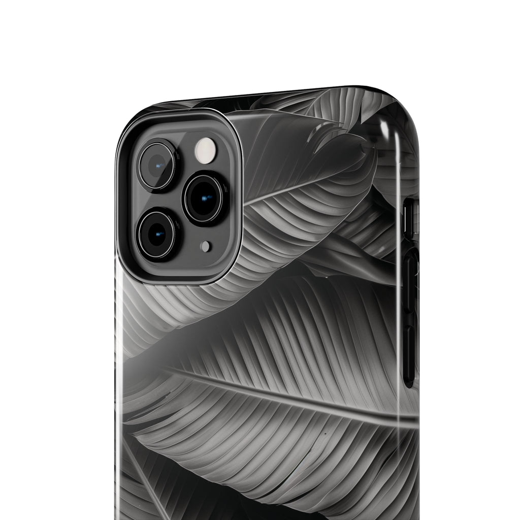 Custom Palm Leaf Phone Case, Palm Tree Phone Case, Tropical Leaf Design, Summer iPhone Cover, Black and White iPhone Case, iPhone 15 Pro Max