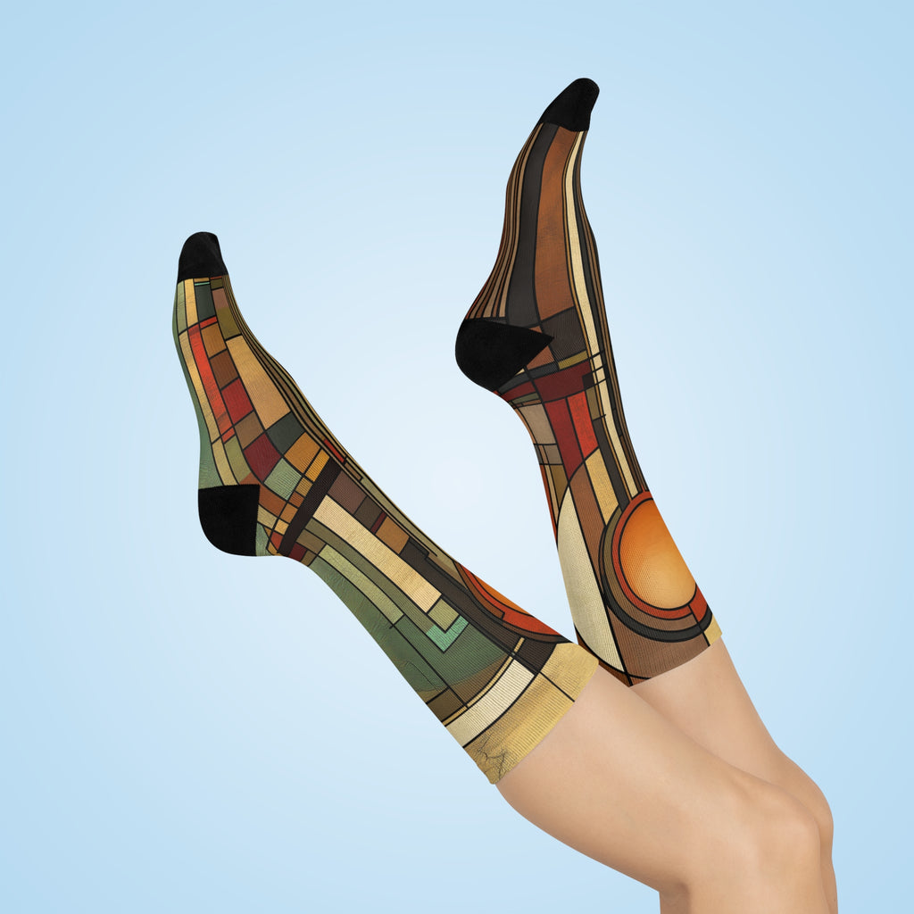 Art Deco Mid Century Modern Prairie Style Socks