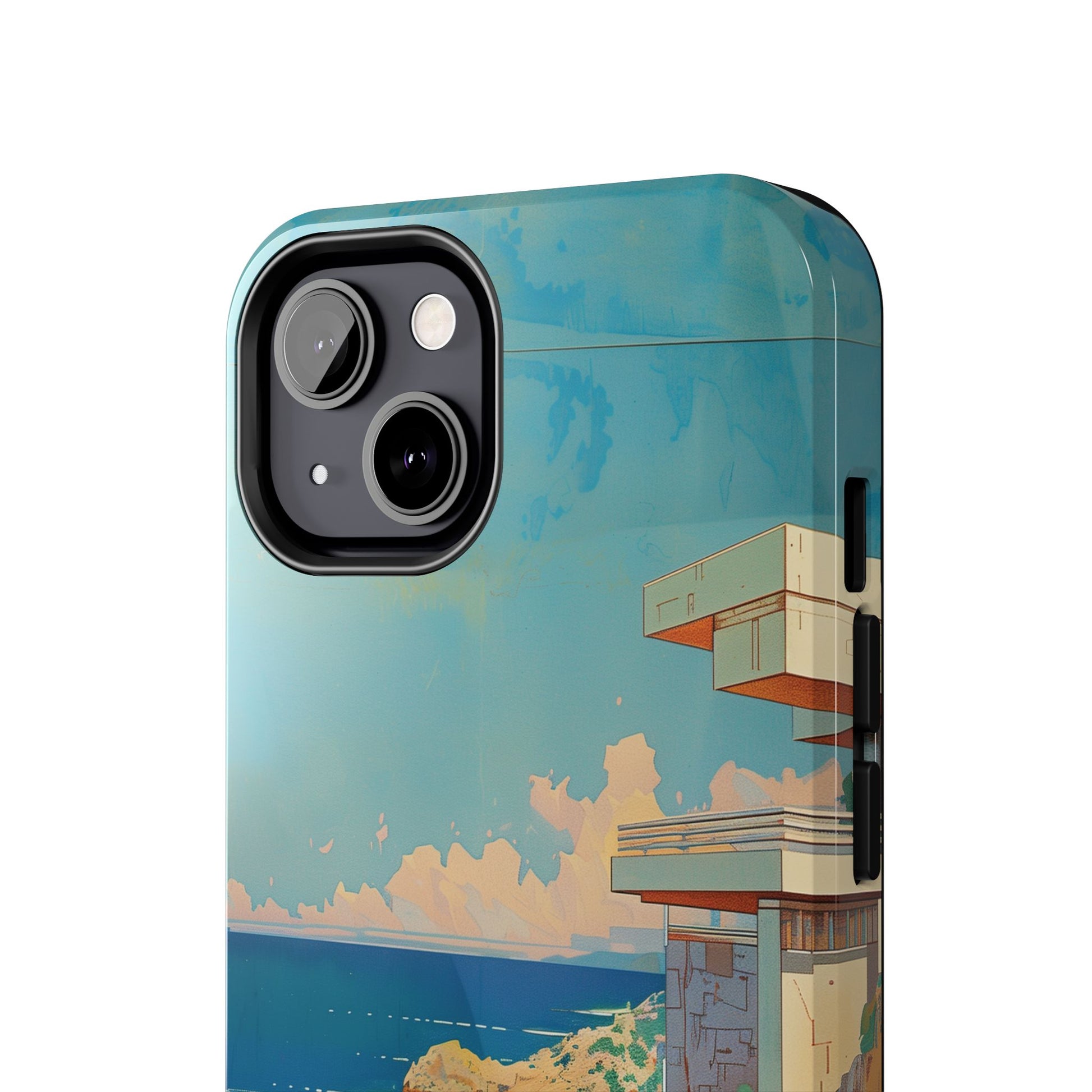 Retro Beach Scene Phone Case, Vintage Tropical Ocean iPhone Case, Summer Beach Phone Cover for iPhone, iphone 15 pro max
