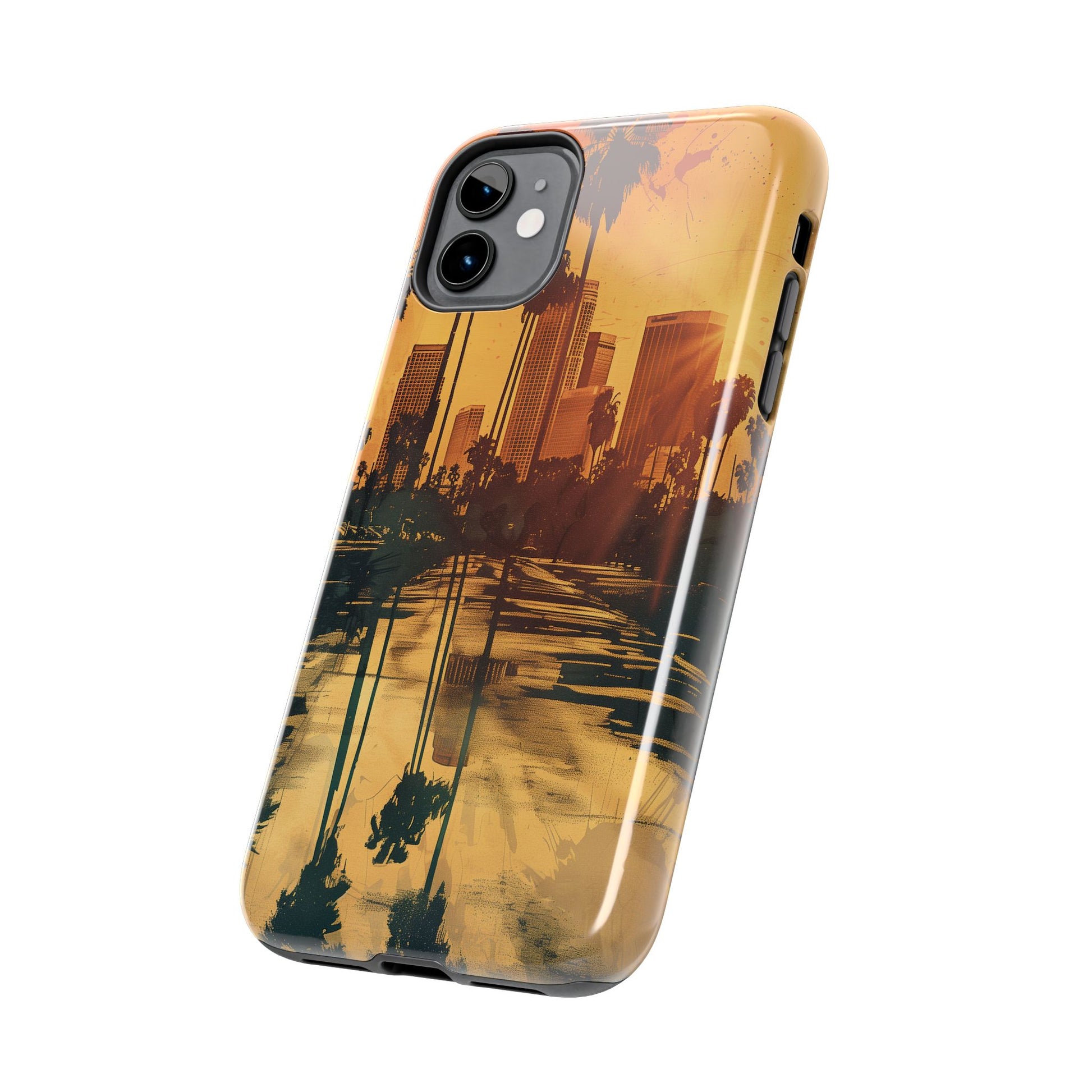 Los Angeles Sunset iPhone Case, Golden Hour Scenic View, Hollywood Hills Sunset Phone Case, Palm Trees Phone Case, iphone 15 pro max case