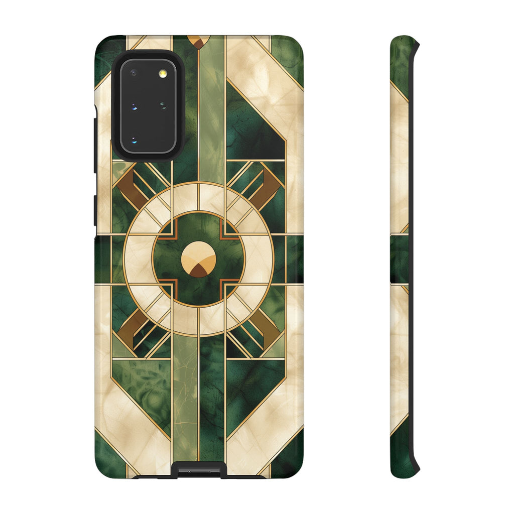 Green Frank Lloyd Wright Inspired Phone Case Geometric Elegance Stained Glass Art Deco Marble Gold 13 14 15 16 iPhone Pro Max Galaxy Pixel